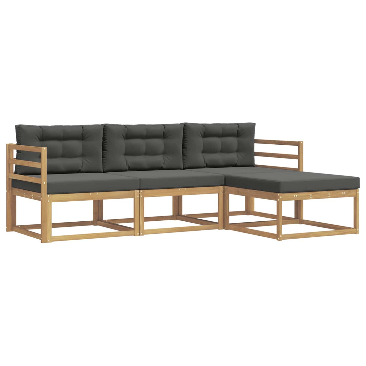 Buiten bankenset 4 pcs Wit en antracietkleurig Polyester is nu te koop bij PeponiXL, paradijselijk wonen!