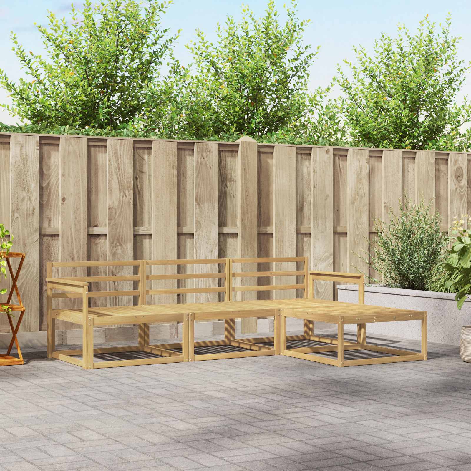 Buiten bankenset 4 pcs Wit 249,5 x 162,5 x 73 cm is nu te koop bij PeponiXL, paradijselijk wonen!