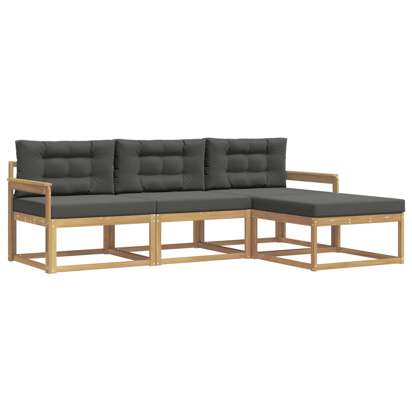 Buiten bankenset 4 pcs Wit en antracietkleurig Polyester is nu te koop bij PeponiXL, paradijselijk wonen!