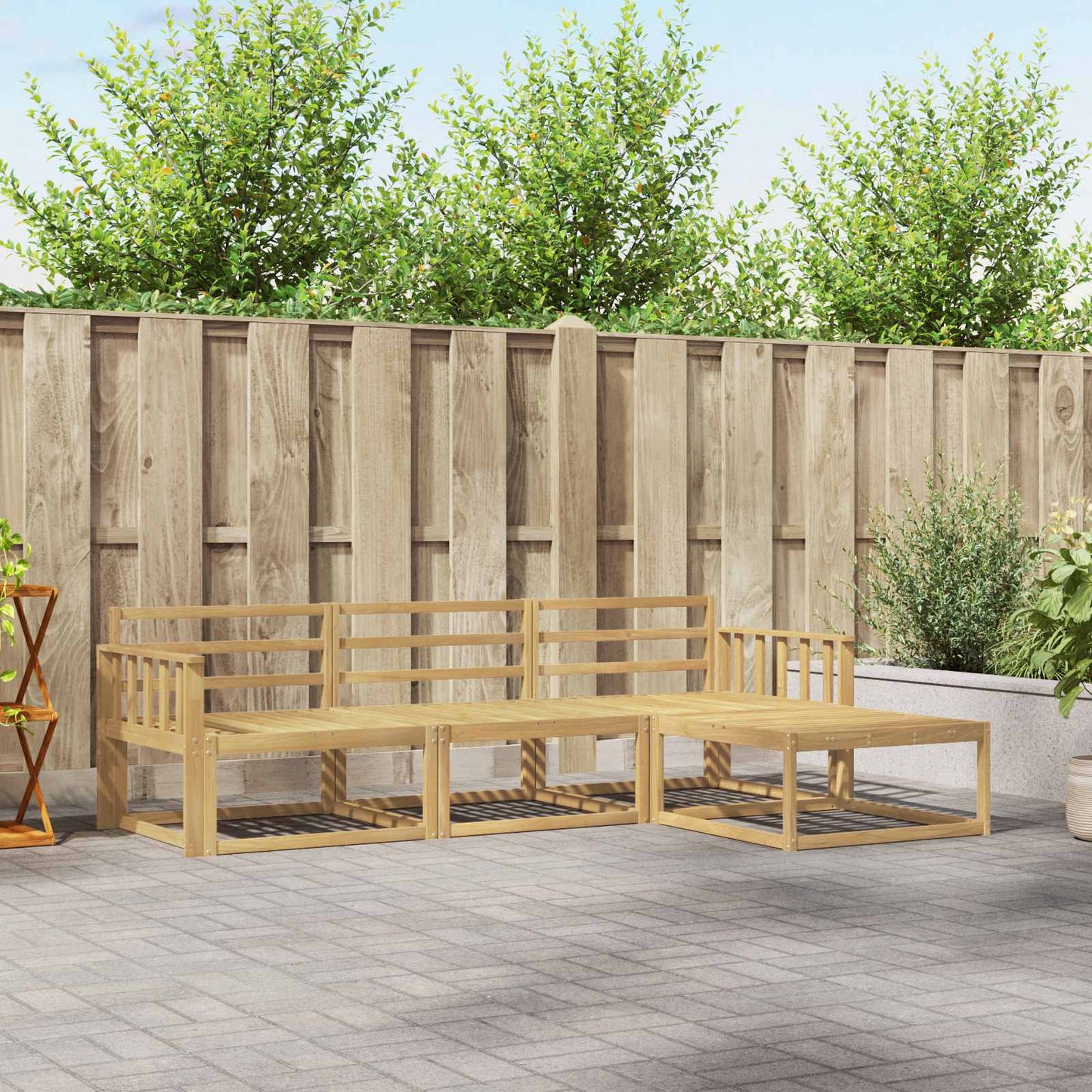 Buiten bankenset 4 pcs Wit 249,5 x 162,5 x 73 cm is nu te koop bij PeponiXL, paradijselijk wonen!