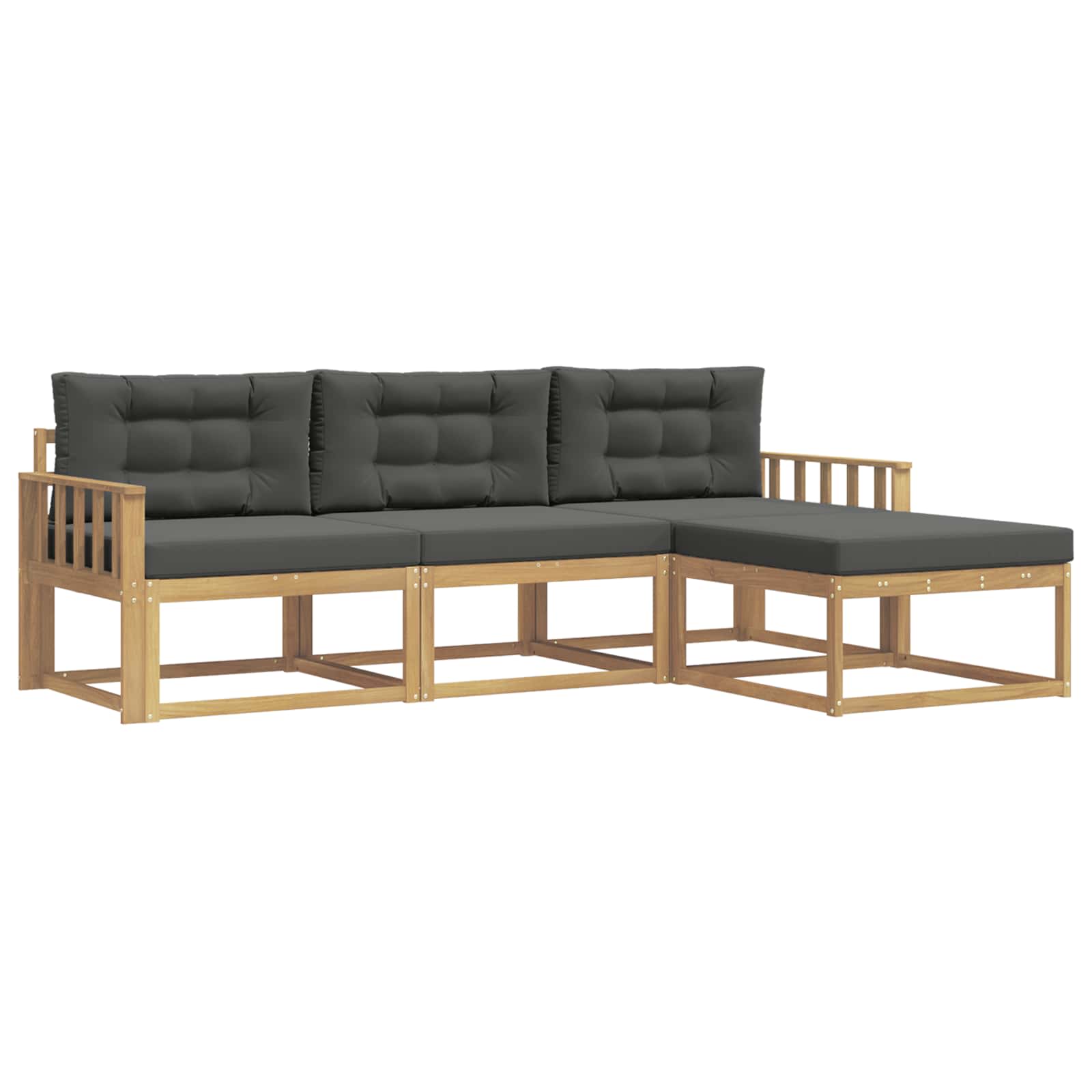 Buiten bankenset 4 pcs Wit en antracietkleurig Polyester is nu te koop bij PeponiXL, paradijselijk wonen!