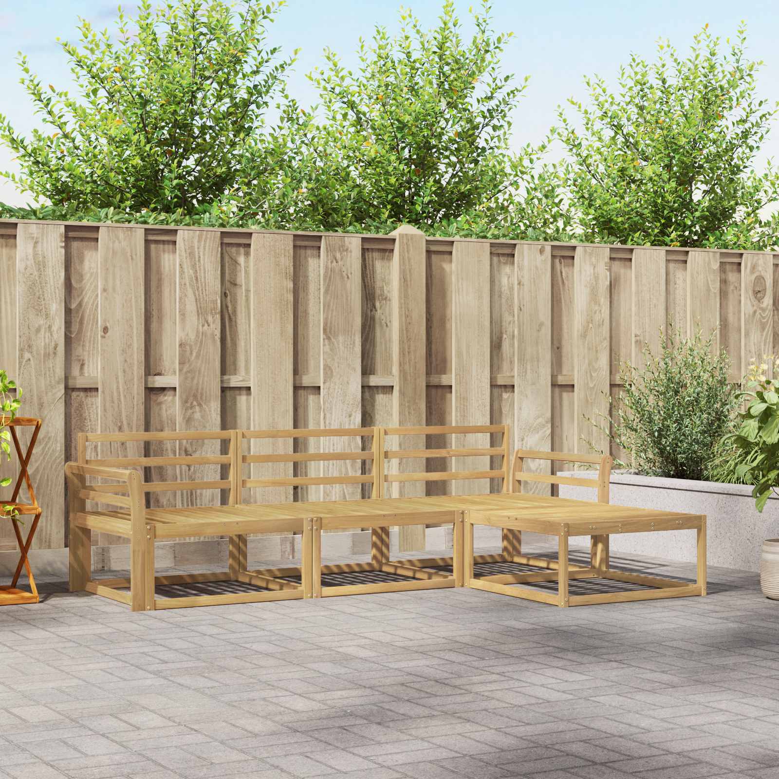 Buiten bankenset 4 pcs Wit 254 x 162,5 x 73 cm is nu te koop bij PeponiXL, paradijselijk wonen!