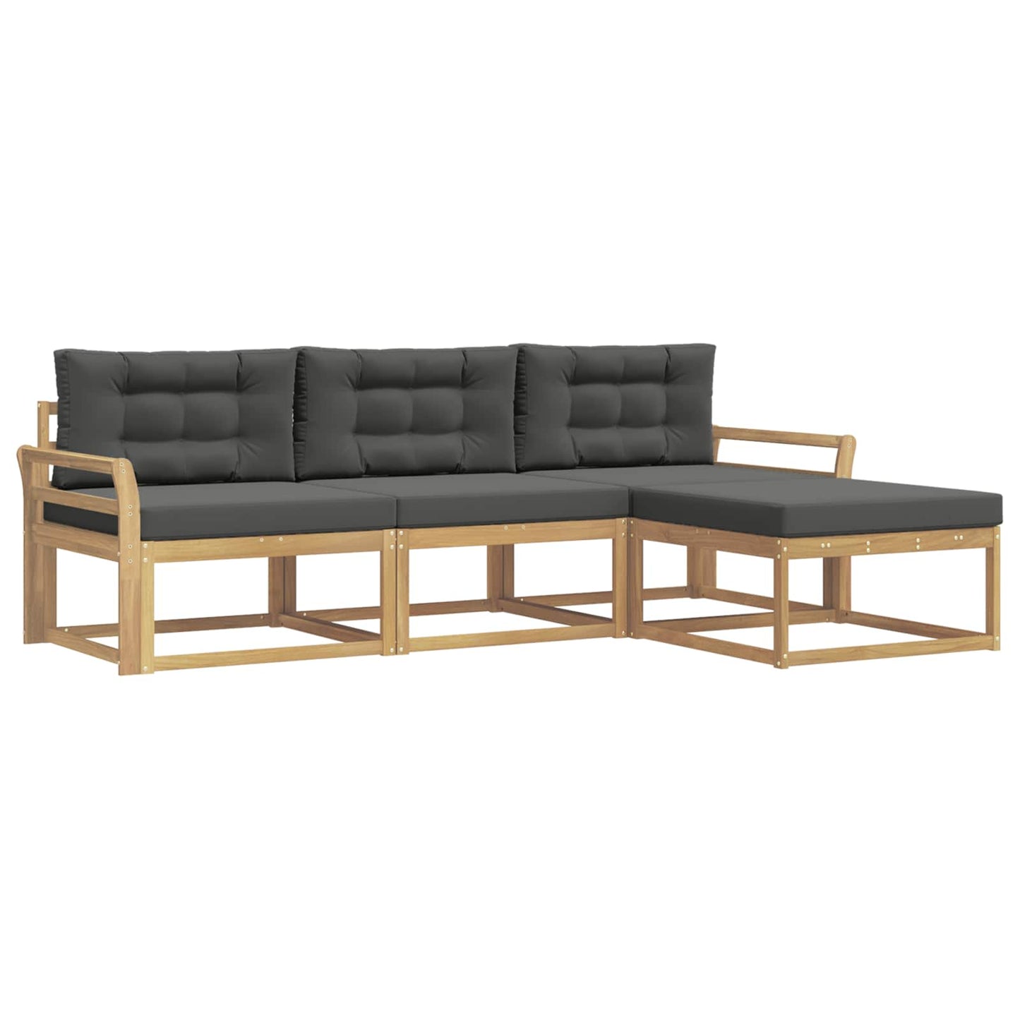 Buiten bankenset 4 pcs Wit en antracietkleurig Polyester is nu te koop bij PeponiXL, paradijselijk wonen!