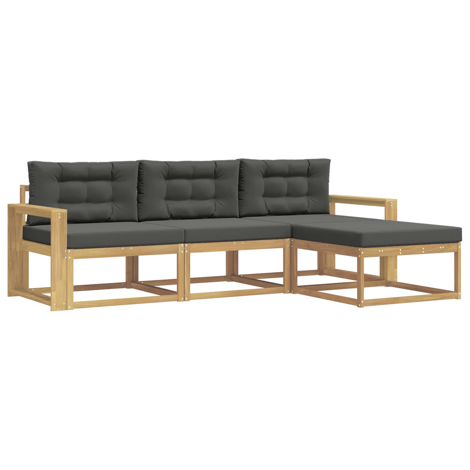 Buiten bankenset 4 pcs Wit en antracietkleurig Polyester is nu te koop bij PeponiXL, paradijselijk wonen!