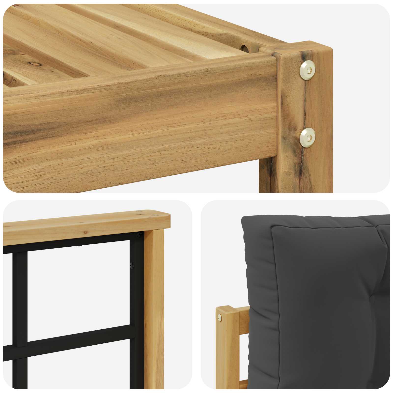 Buiten bankenset 4 pcs Wit en antracietkleurig Polyester is nu te koop bij PeponiXL, paradijselijk wonen!