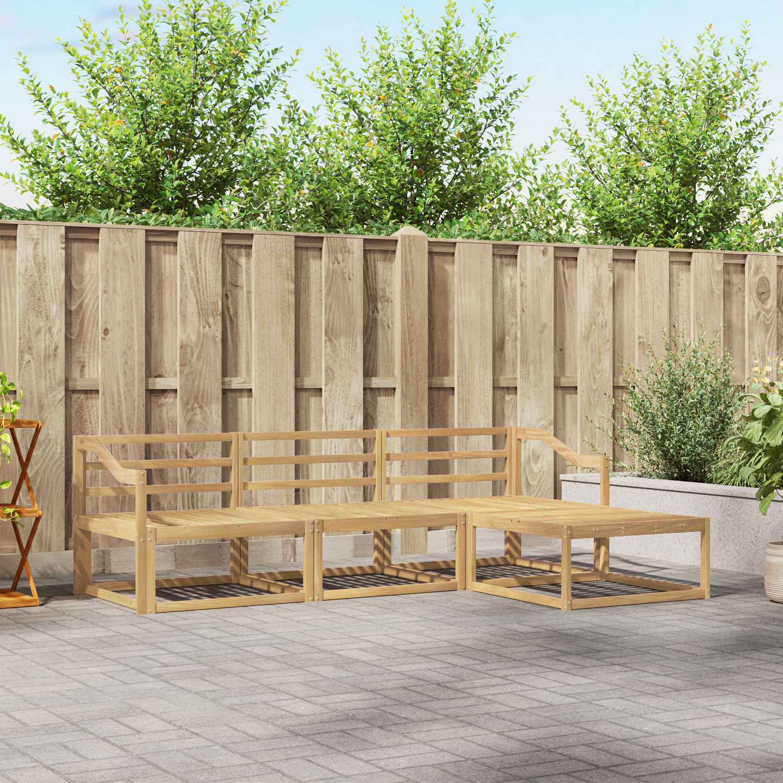 Buiten bankenset 4 pcs Wit 245,5 x 162,5 x 73 cm is nu te koop bij PeponiXL, paradijselijk wonen!