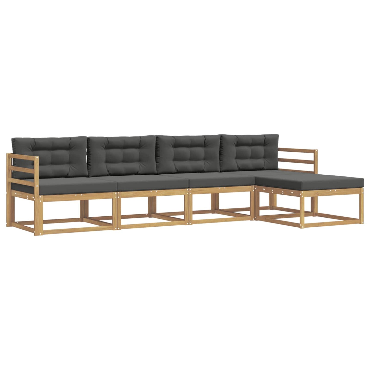 Buiten bankenset 4 pcs Wit en antracietkleurig Polyester is nu te koop bij PeponiXL, paradijselijk wonen!