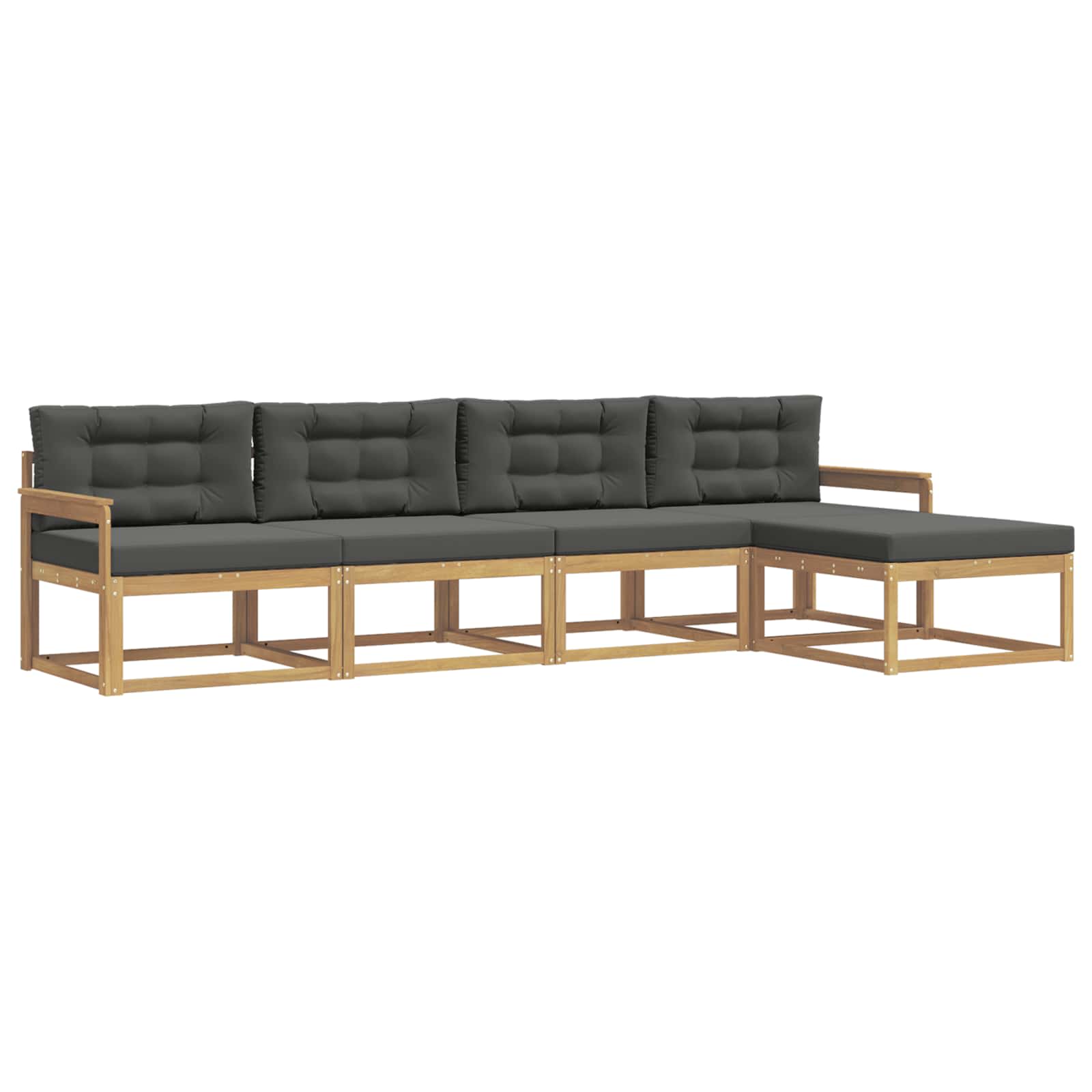 Buiten bankenset 4 pcs Wit en antracietkleurig Polyester is nu te koop bij PeponiXL, paradijselijk wonen!