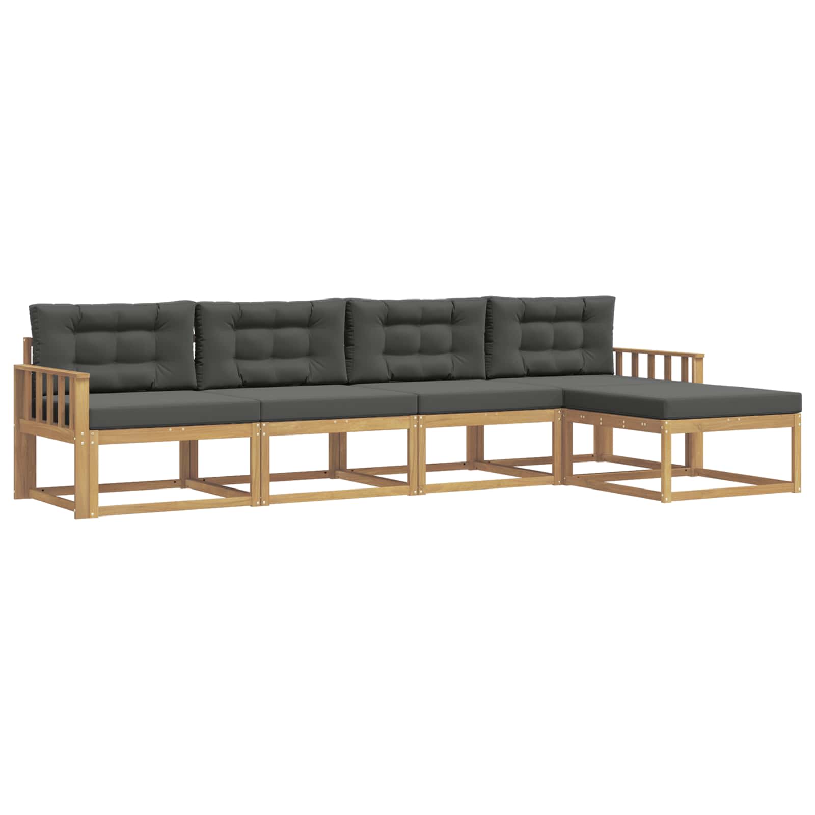 Buiten bankenset 4 pcs Wit en antracietkleurig Polyester is nu te koop bij PeponiXL, paradijselijk wonen!