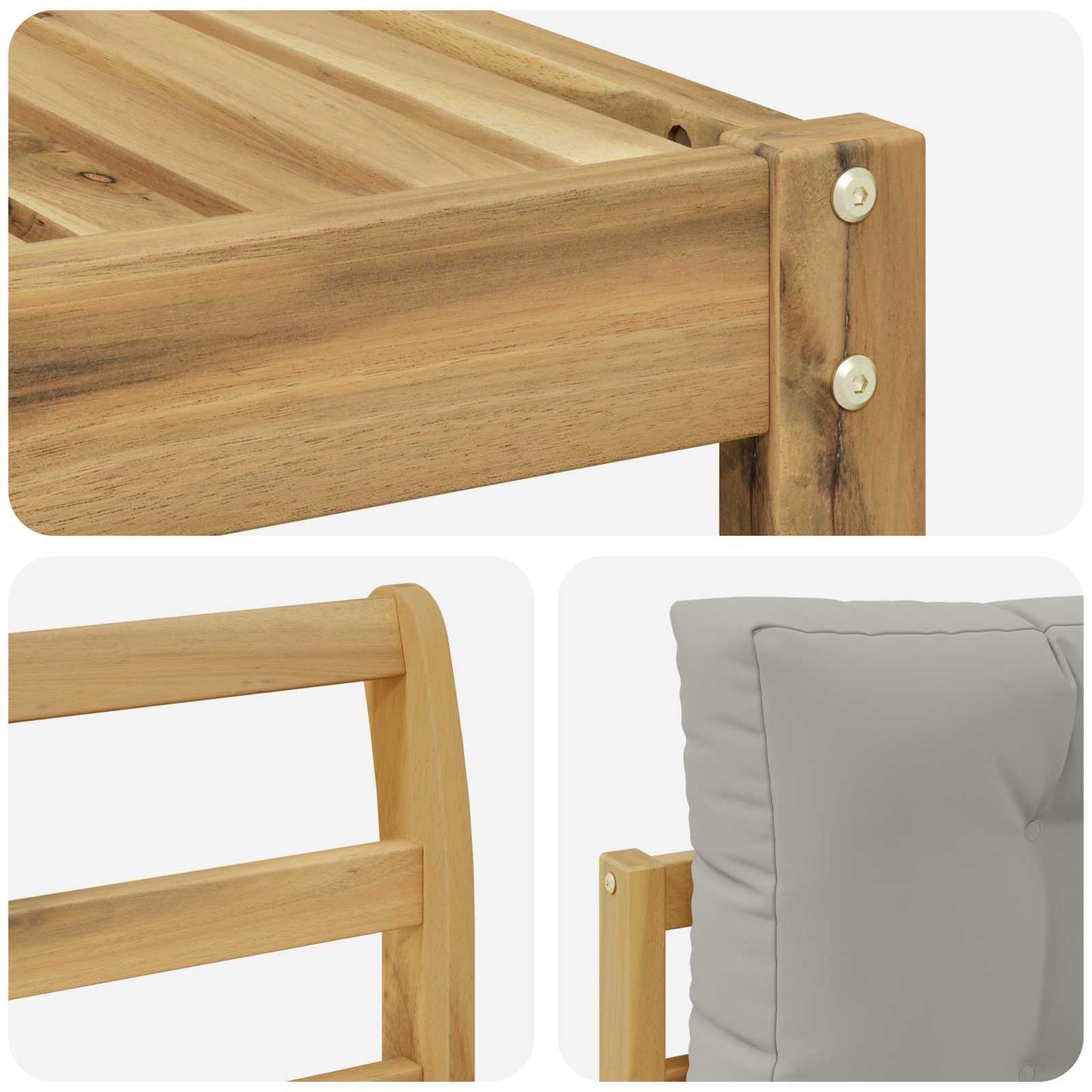 Buiten bankenset met kussen 4 pcs Wit en Lichtgrijs Polyester is nu te koop bij PeponiXL, paradijselijk wonen!