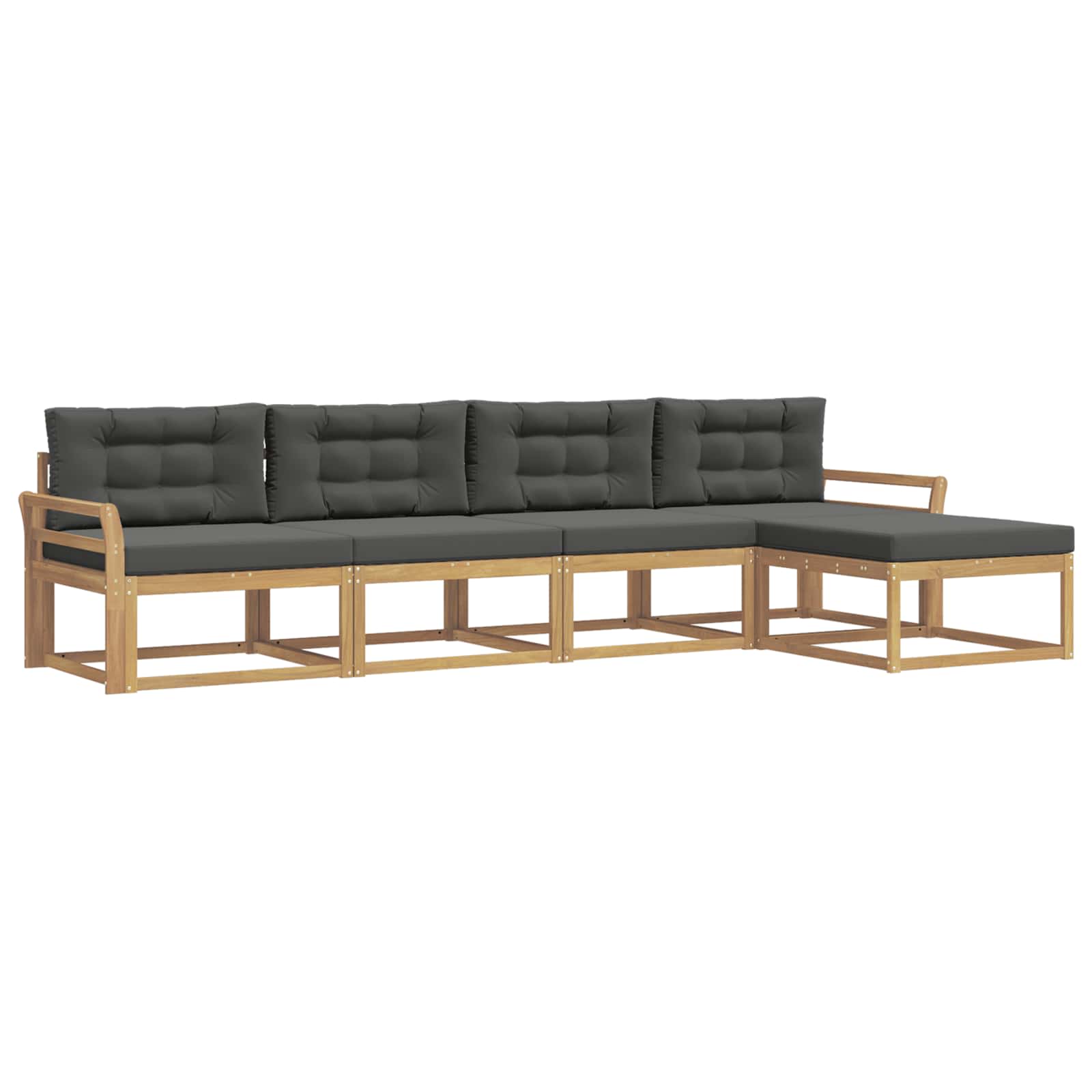 Buiten bankenset 4 pcs Wit en antracietkleurig Polyester is nu te koop bij PeponiXL, paradijselijk wonen!
