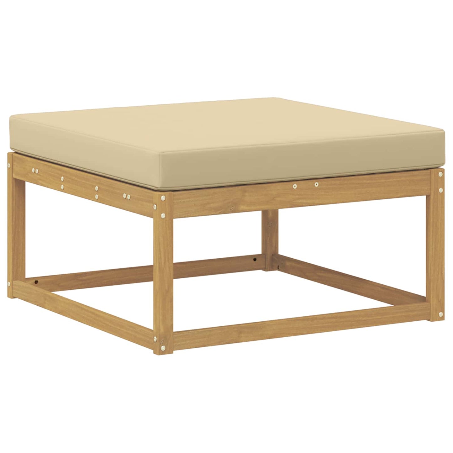 Buiten bankenset met kussen 4 pcs Wit en Beige Polyester is nu te koop bij PeponiXL, paradijselijk wonen!