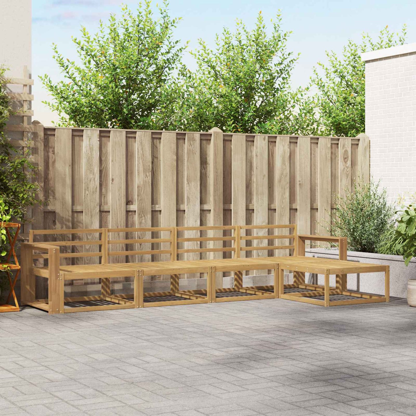 Buiten bankenset 5 pcs Wit 337 x 162,5 x 73 cm is nu te koop bij PeponiXL, paradijselijk wonen!
