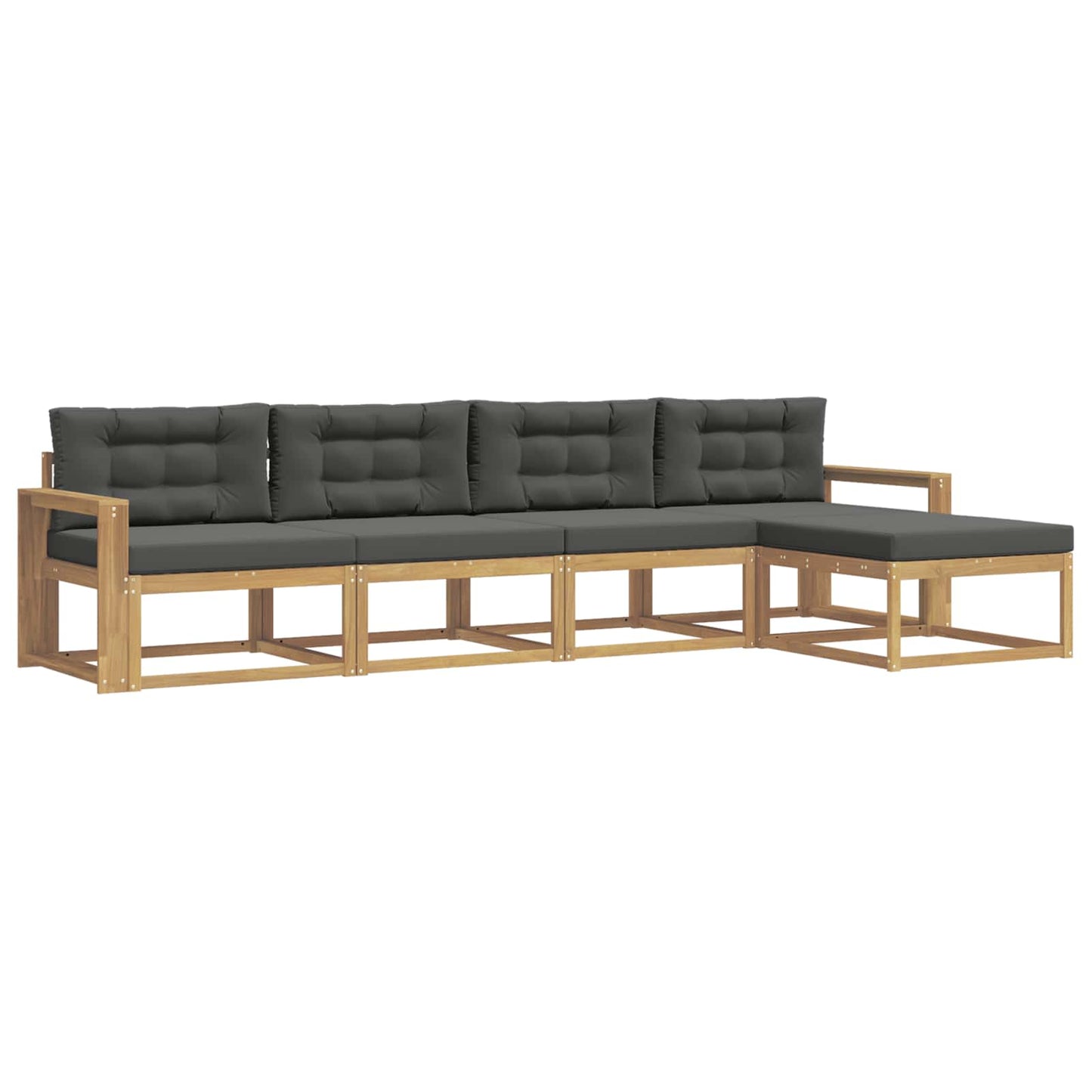Buiten bankenset 4 pcs Wit en antracietkleurig Polyester is nu te koop bij PeponiXL, paradijselijk wonen!