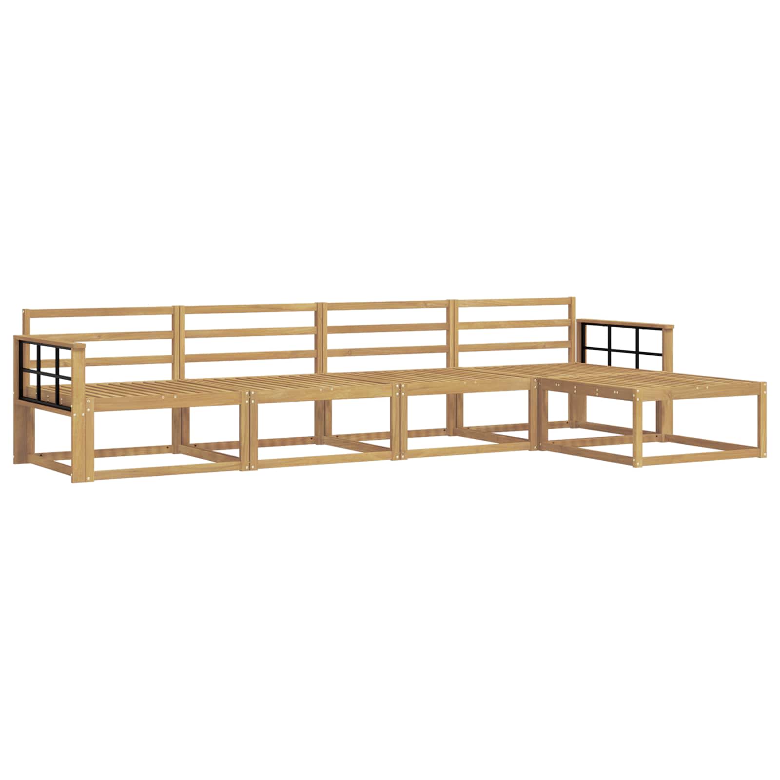Buiten bankenset 5 pcs Wit 329 x 162,5 x 73 cm is nu te koop bij PeponiXL, paradijselijk wonen!