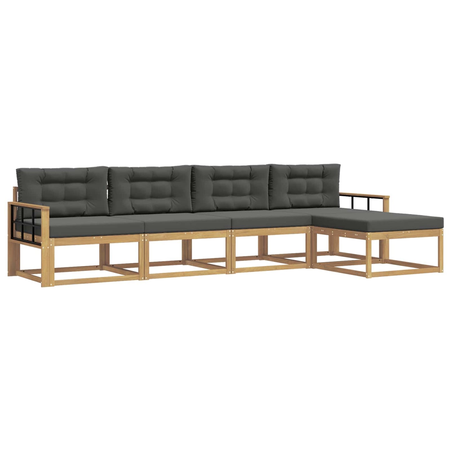 Buiten bankenset 4 pcs Wit en antracietkleurig Polyester is nu te koop bij PeponiXL, paradijselijk wonen!