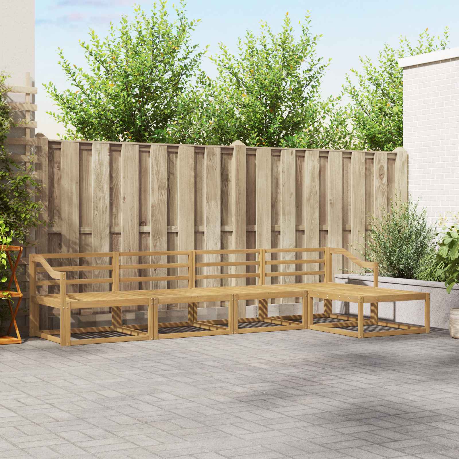 Buiten bankenset 5 pcs Wit 325 x 162,5 x 73 cm is nu te koop bij PeponiXL, paradijselijk wonen!