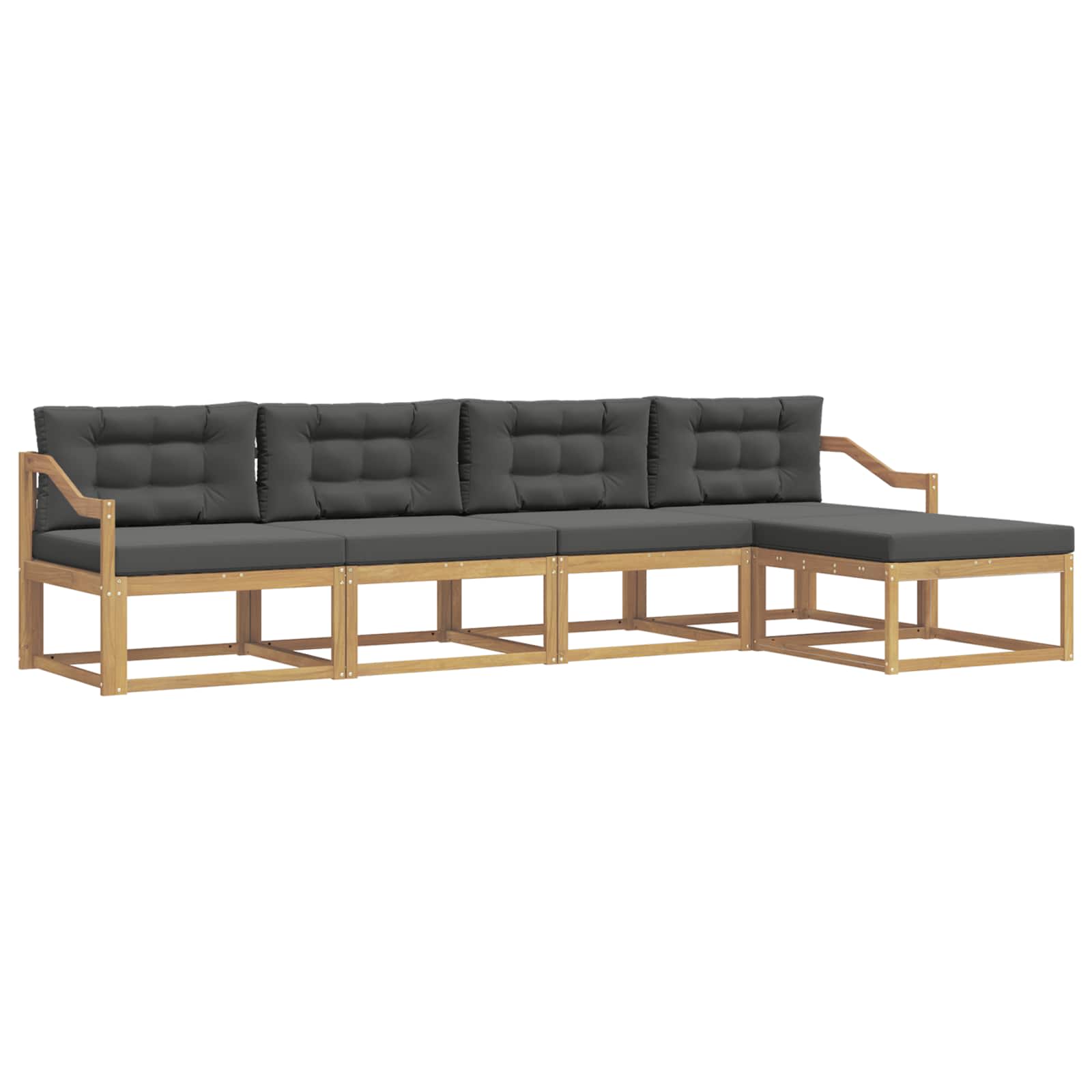 Buiten bankenset 4 pcs Wit en antracietkleurig Polyester is nu te koop bij PeponiXL, paradijselijk wonen!
