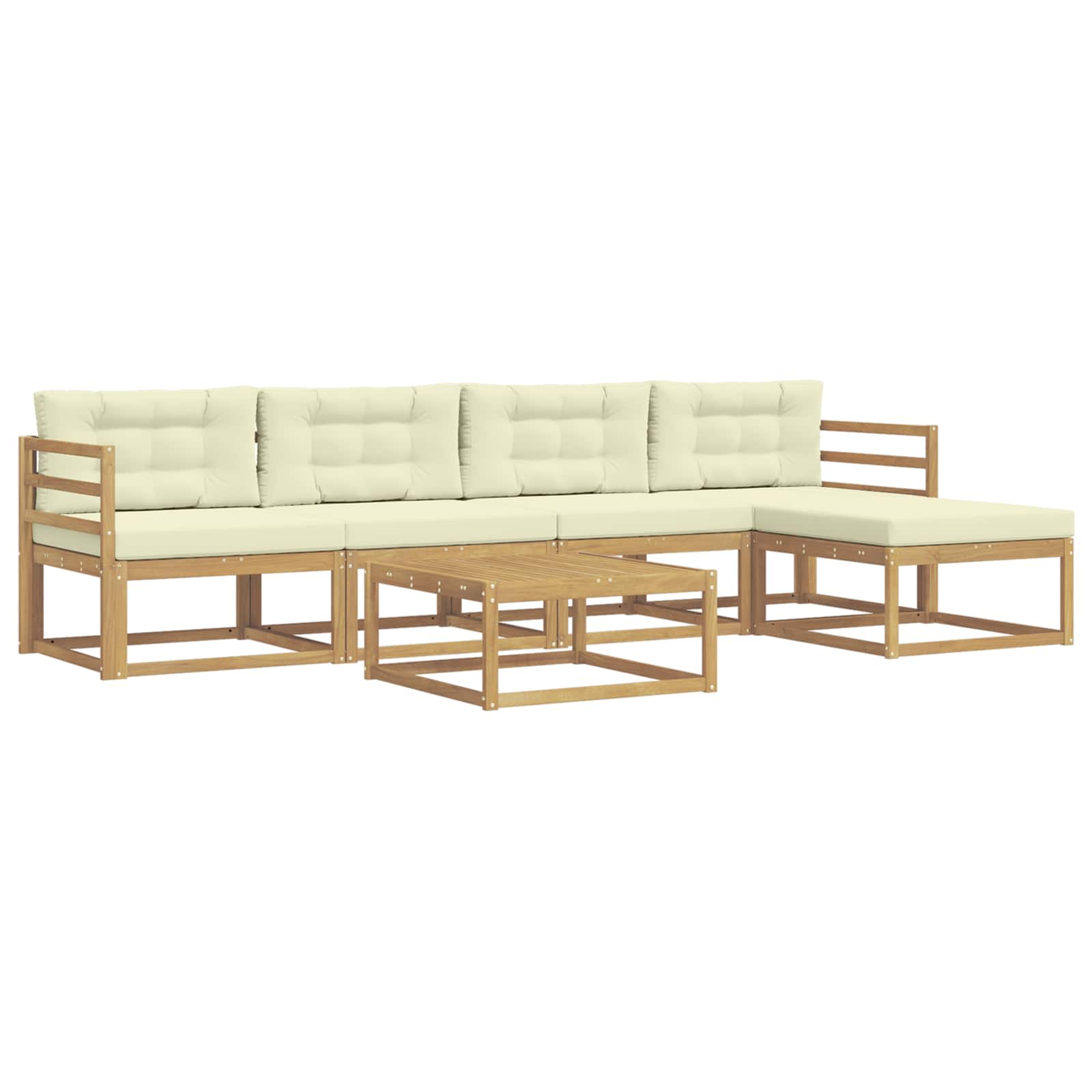 Buiten bankenset 6 pcs Wit en crèmekleurig 79 x 79 x 37 cm is nu te koop bij PeponiXL, paradijselijk wonen!