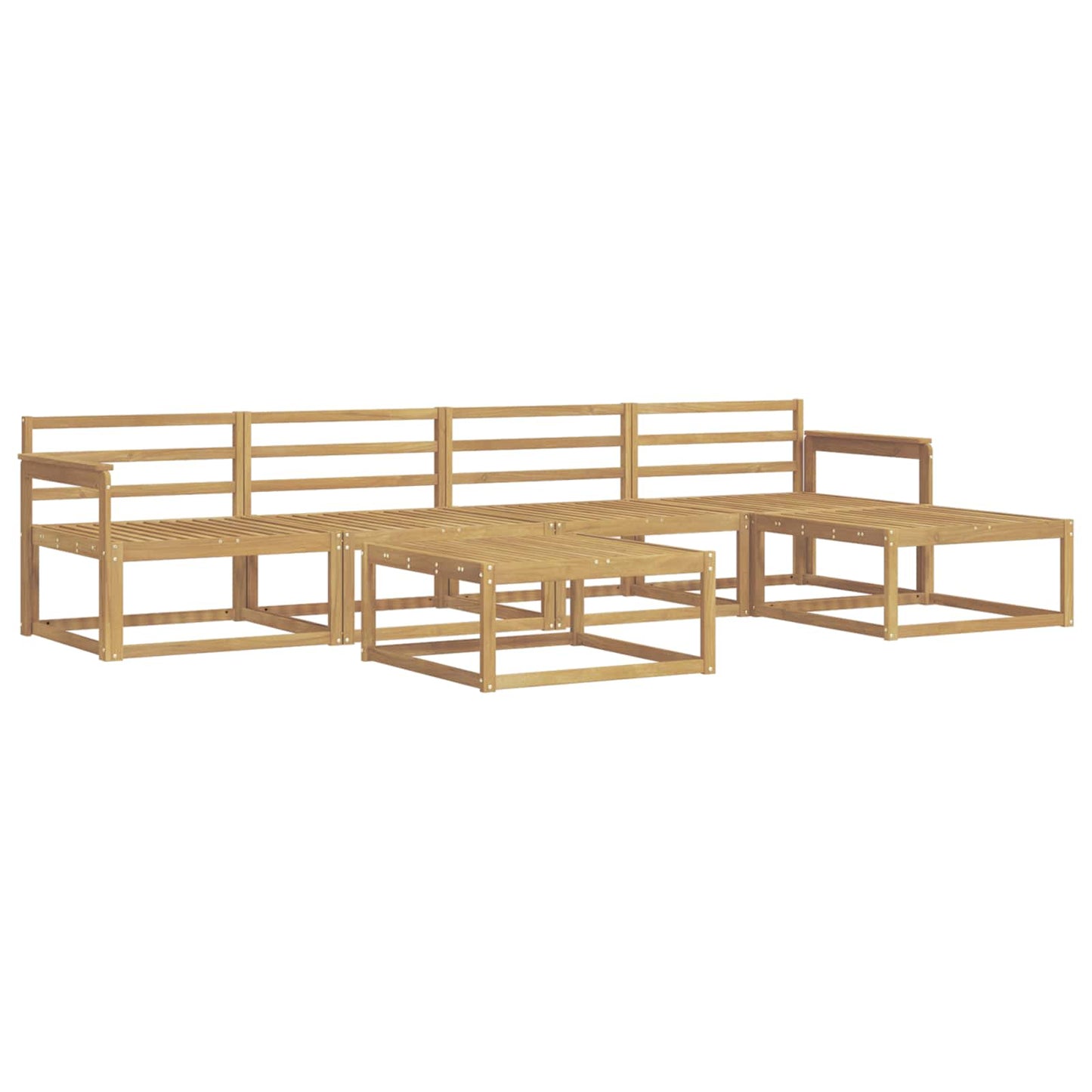 Buiten bankenset 6 pcs Wit 79 x 79 x 37 cm Massief Acaciahout is nu te koop bij PeponiXL, paradijselijk wonen!