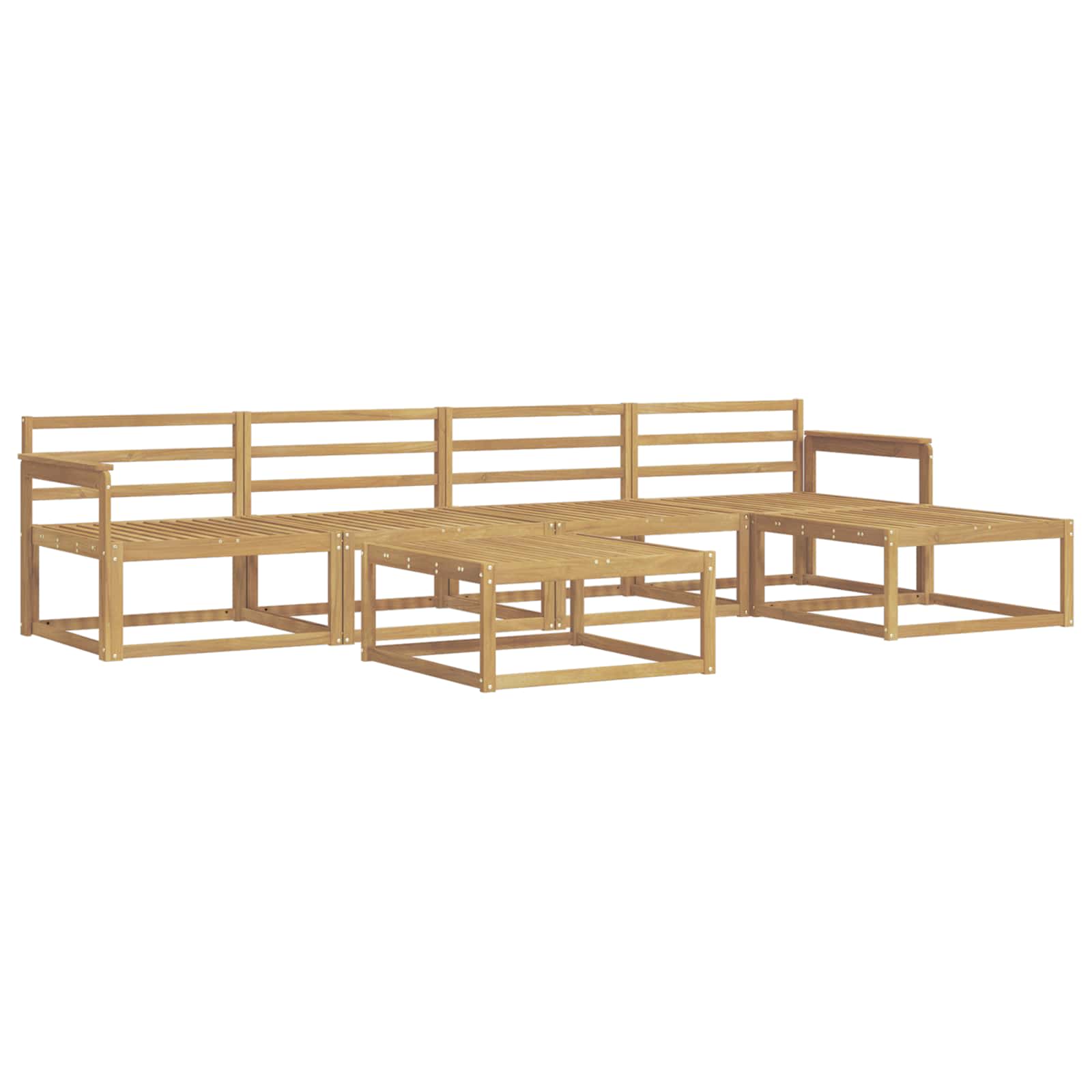Buiten bankenset 6 pcs Wit 79 x 79 x 37 cm Massief Acaciahout is nu te koop bij PeponiXL, paradijselijk wonen!