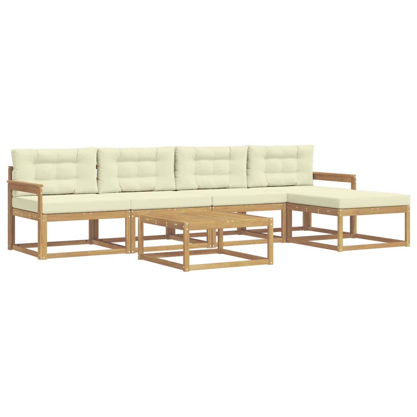 Buiten bankenset 6 pcs Wit en crèmekleurig 79 x 79 x 37 cm is nu te koop bij PeponiXL, paradijselijk wonen!