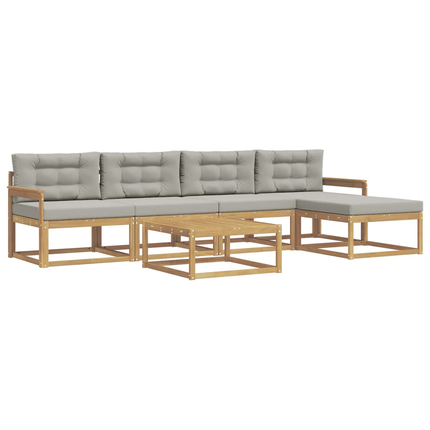Buiten bankenset 6 pcs Wit en Lichtgrijs 79 x 79 x 37 cm is nu te koop bij PeponiXL, paradijselijk wonen!