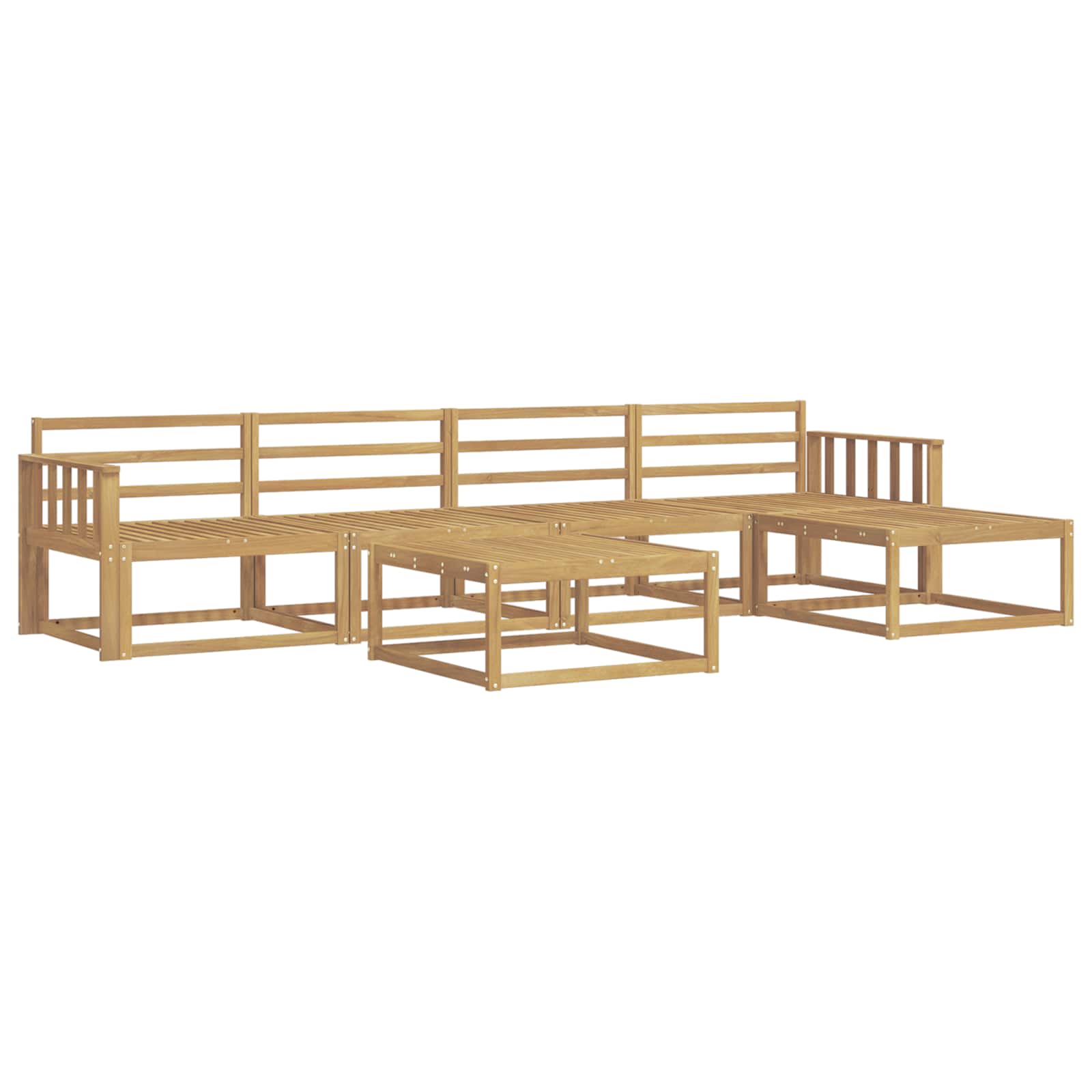 Buiten bankenset 6 pcs Wit 79 x 79 x 37 cm Massief Acaciahout is nu te koop bij PeponiXL, paradijselijk wonen!
