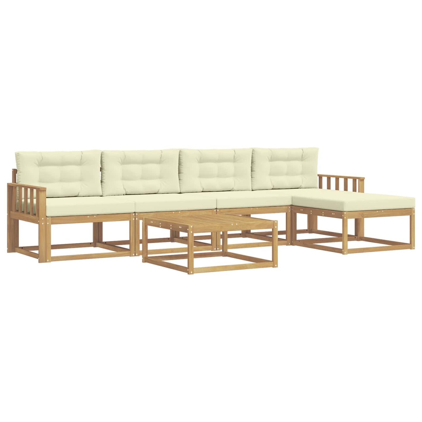 Buiten bankenset 6 pcs Wit en crèmekleurig 79 x 79 x 37 cm is nu te koop bij PeponiXL, paradijselijk wonen!