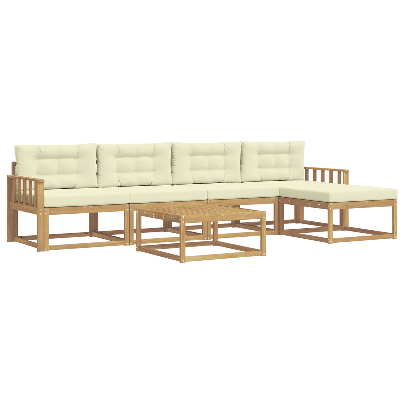 Buiten bankenset 6 pcs Wit en crèmekleurig 79 x 79 x 37 cm is nu te koop bij PeponiXL, paradijselijk wonen!
