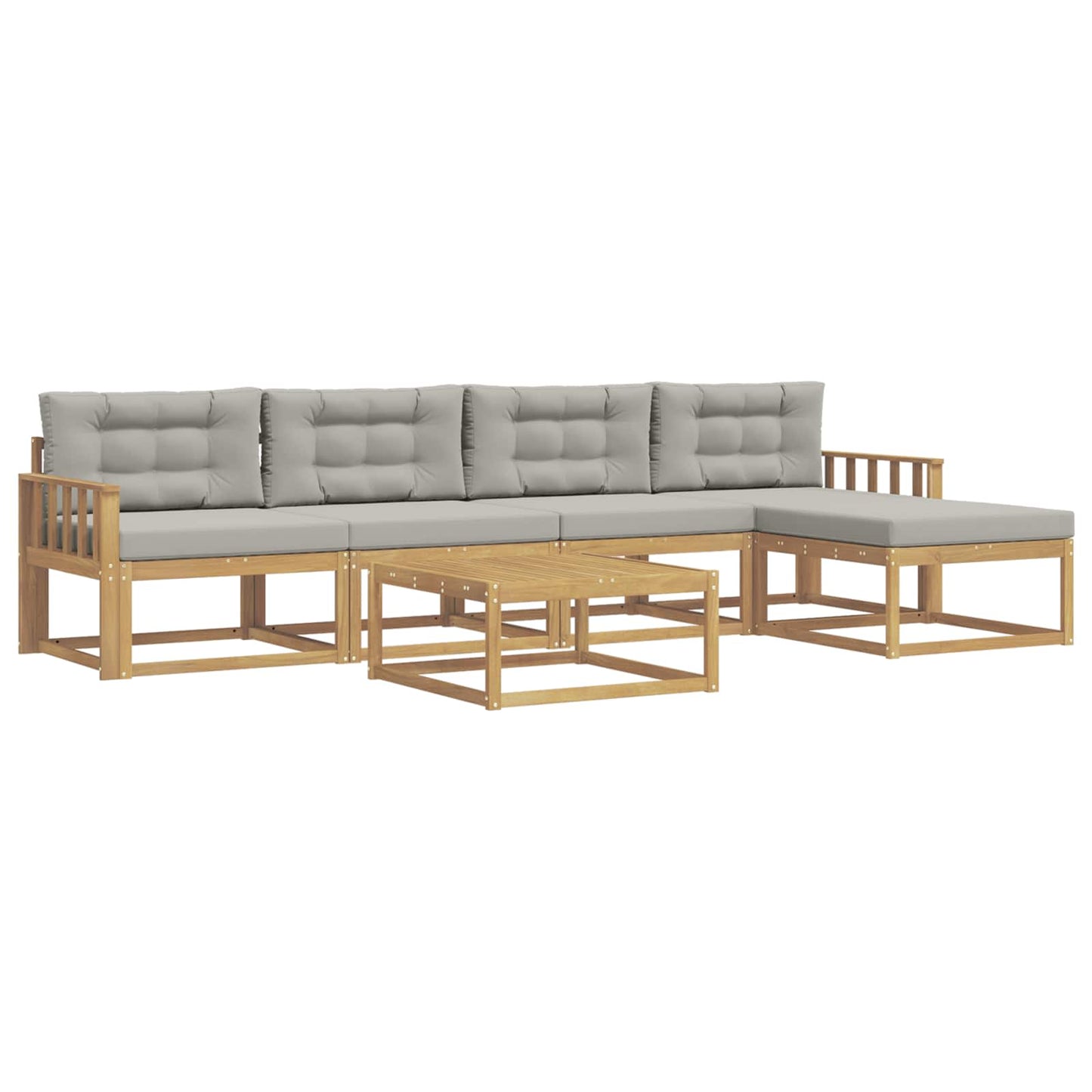 Buiten bankenset 6 pcs Wit en Lichtgrijs 79 x 79 x 37 cm is nu te koop bij PeponiXL, paradijselijk wonen!