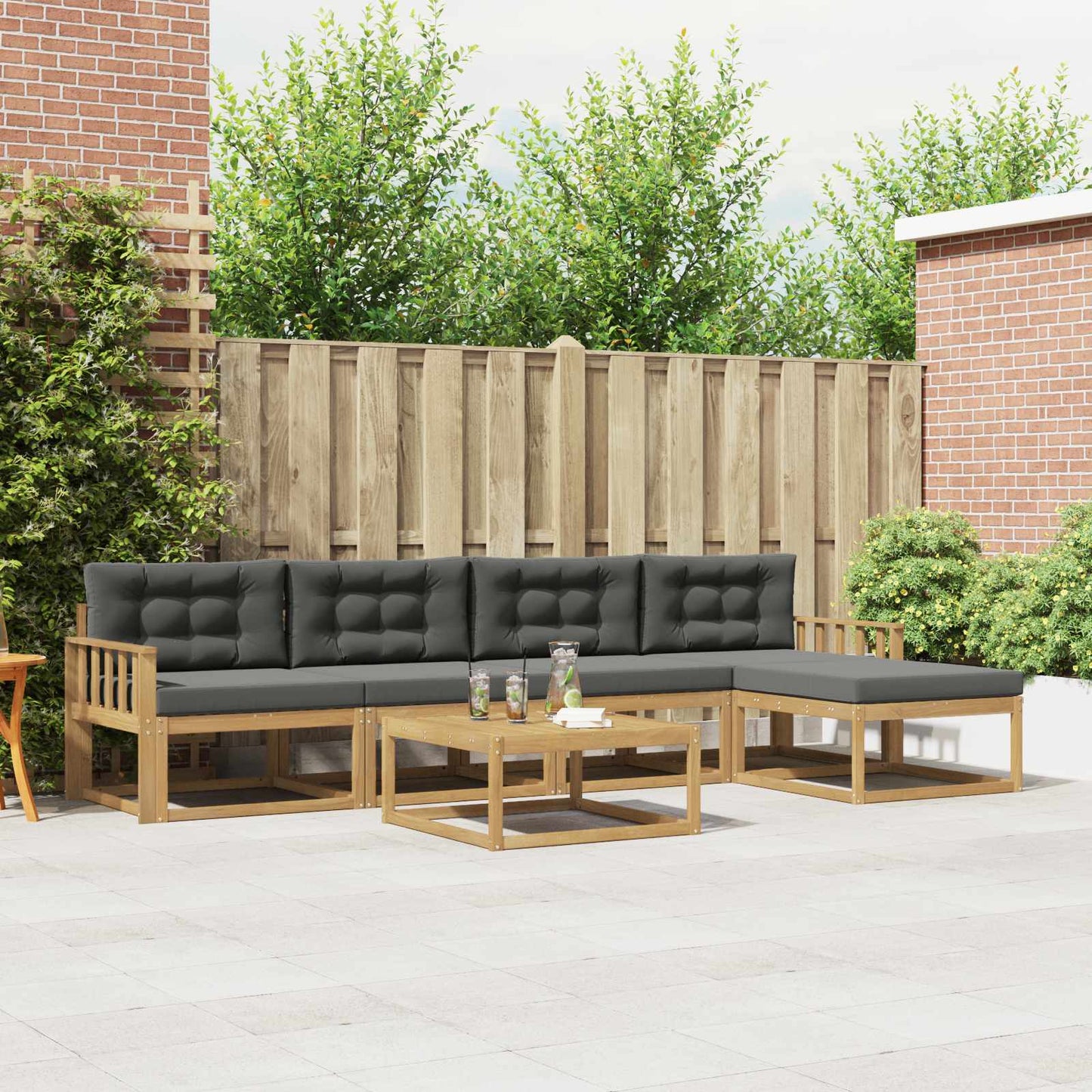 Buiten bankenset 6 pcs Wit en antracietkleurig 79 x 79 x 37 cm is nu te koop bij PeponiXL, paradijselijk wonen!