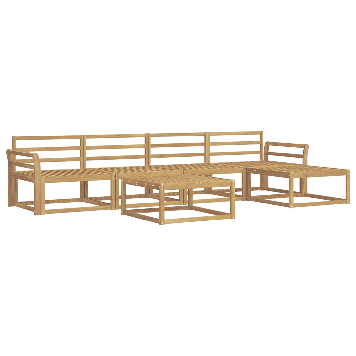 Buiten bankenset 6 pcs Wit 79 x 79 x 37 cm Massief Acaciahout is nu te koop bij PeponiXL, paradijselijk wonen!
