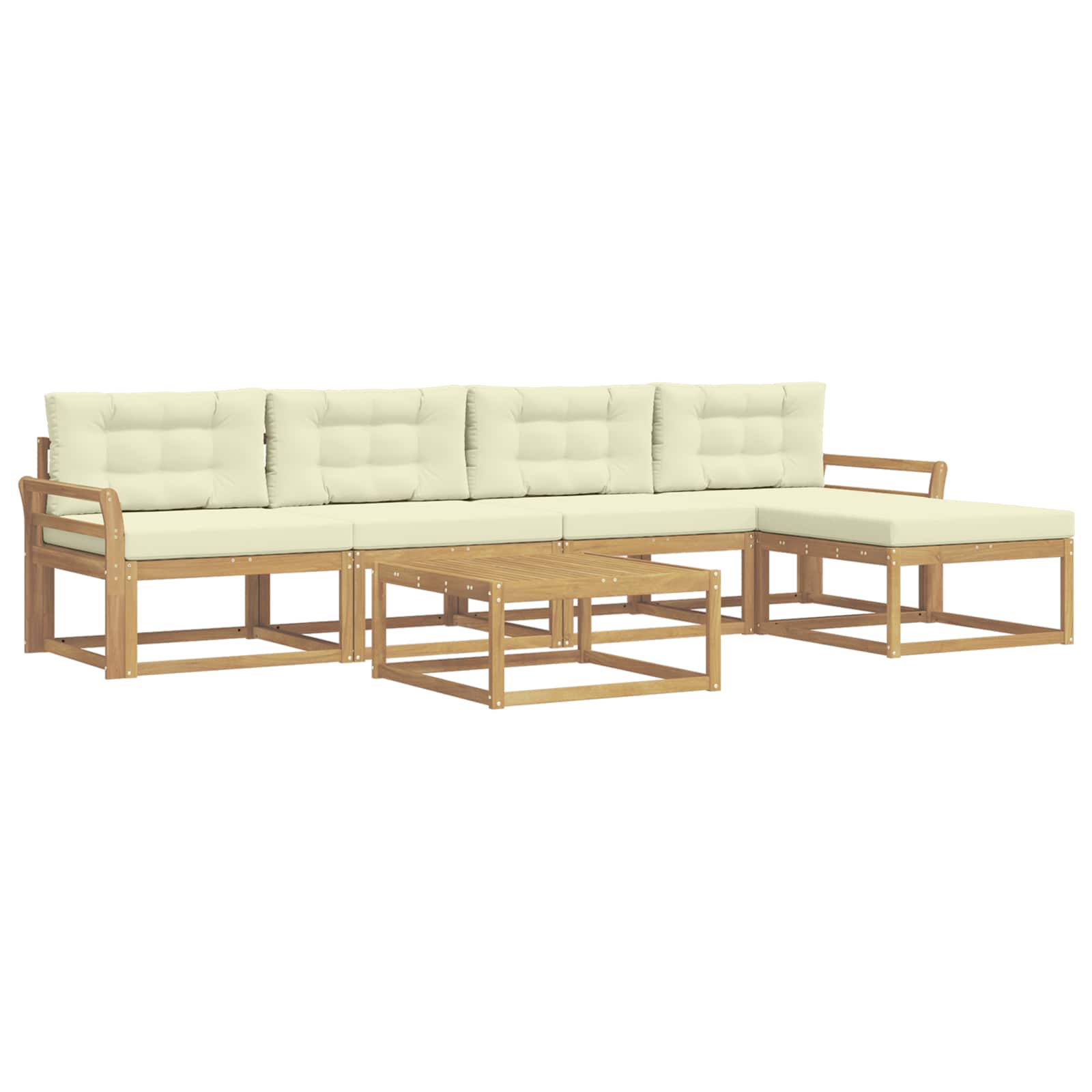 Buiten bankenset 6 pcs Wit en crèmekleurig 79 x 79 x 37 cm is nu te koop bij PeponiXL, paradijselijk wonen!