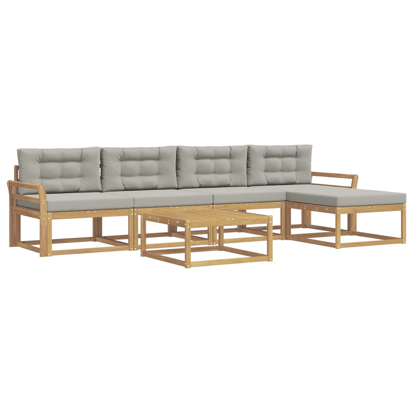 Buiten bankenset 6 pcs Wit en Lichtgrijs 79 x 79 x 37 cm is nu te koop bij PeponiXL, paradijselijk wonen!
