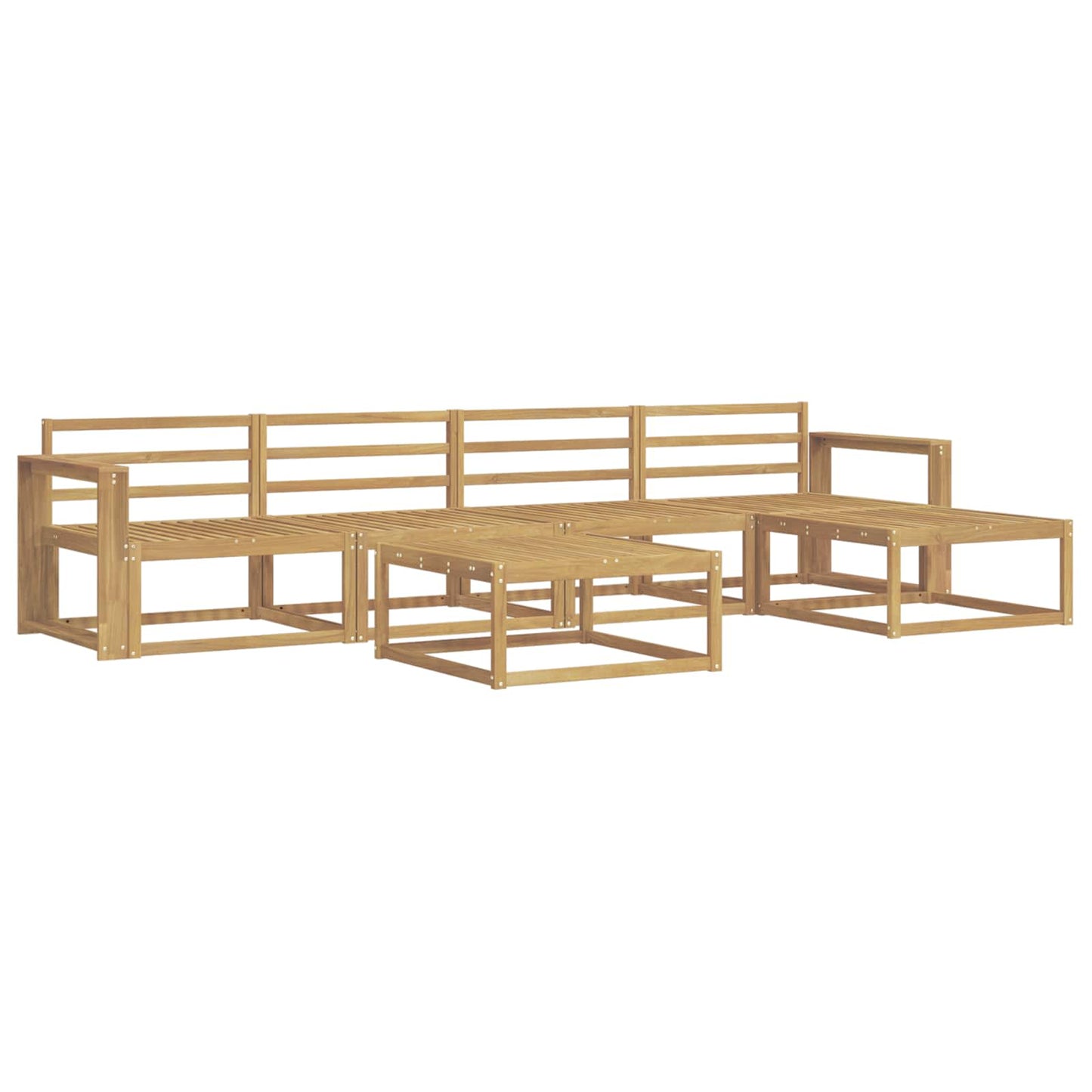 Buiten bankenset 6 pcs Wit 79 x 79 x 37 cm Massief Acaciahout is nu te koop bij PeponiXL, paradijselijk wonen!