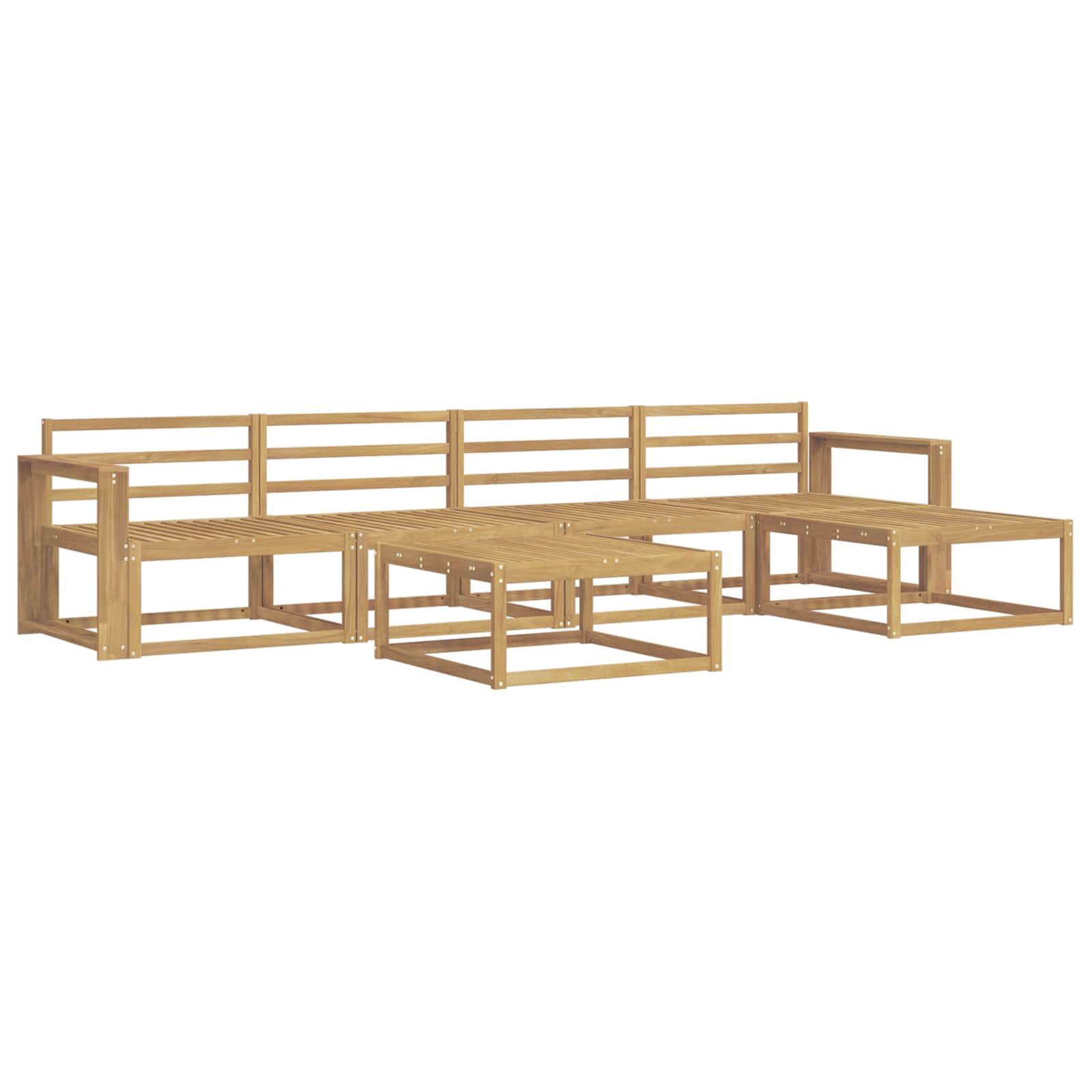 Buiten bankenset 6 pcs Wit 79 x 79 x 37 cm Massief Acaciahout is nu te koop bij PeponiXL, paradijselijk wonen!