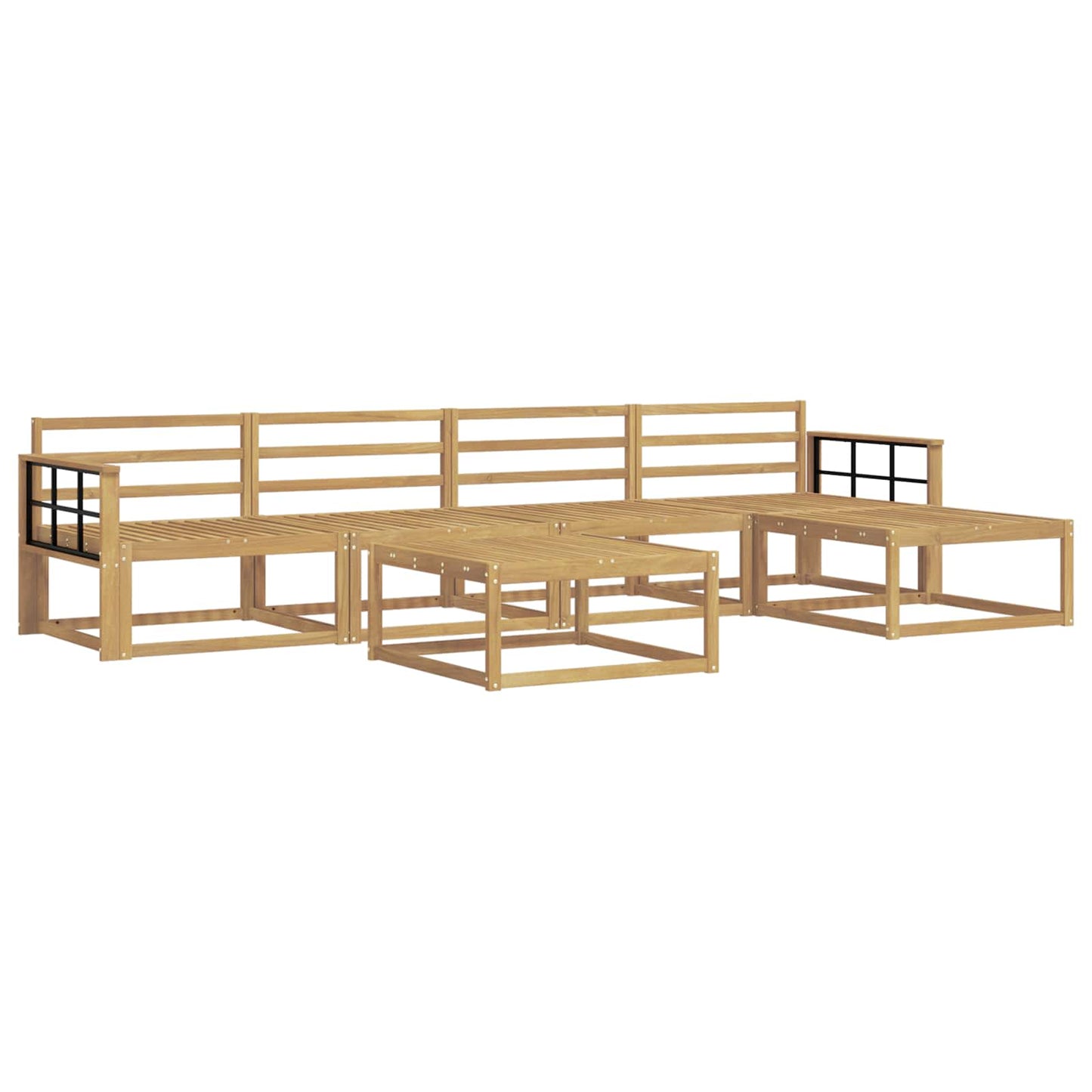 Buiten bankenset 6 pcs Wit 79 x 79 x 37 cm Massief Acaciahout is nu te koop bij PeponiXL, paradijselijk wonen!