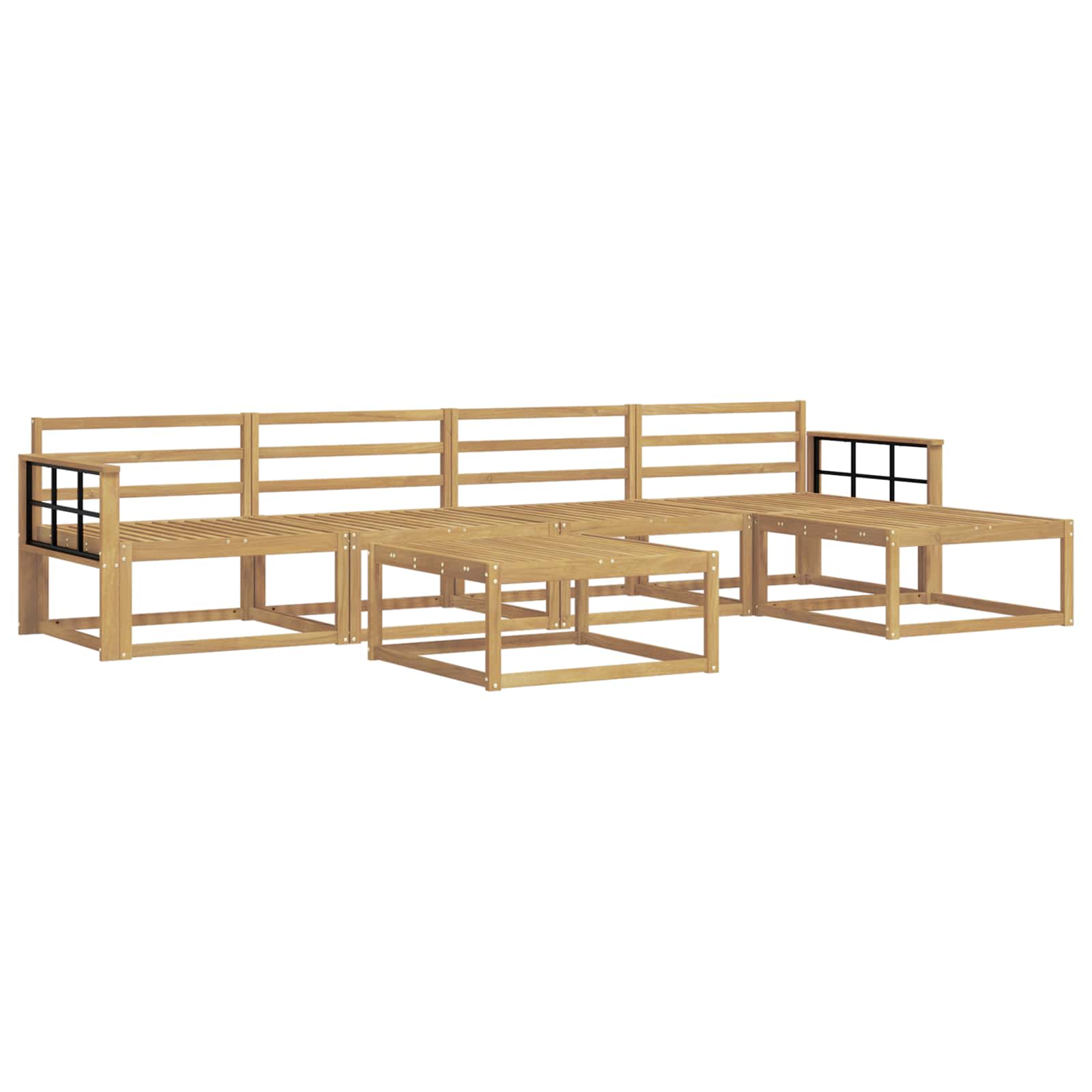 Buiten bankenset 6 pcs Wit 79 x 79 x 37 cm Massief Acaciahout is nu te koop bij PeponiXL, paradijselijk wonen!