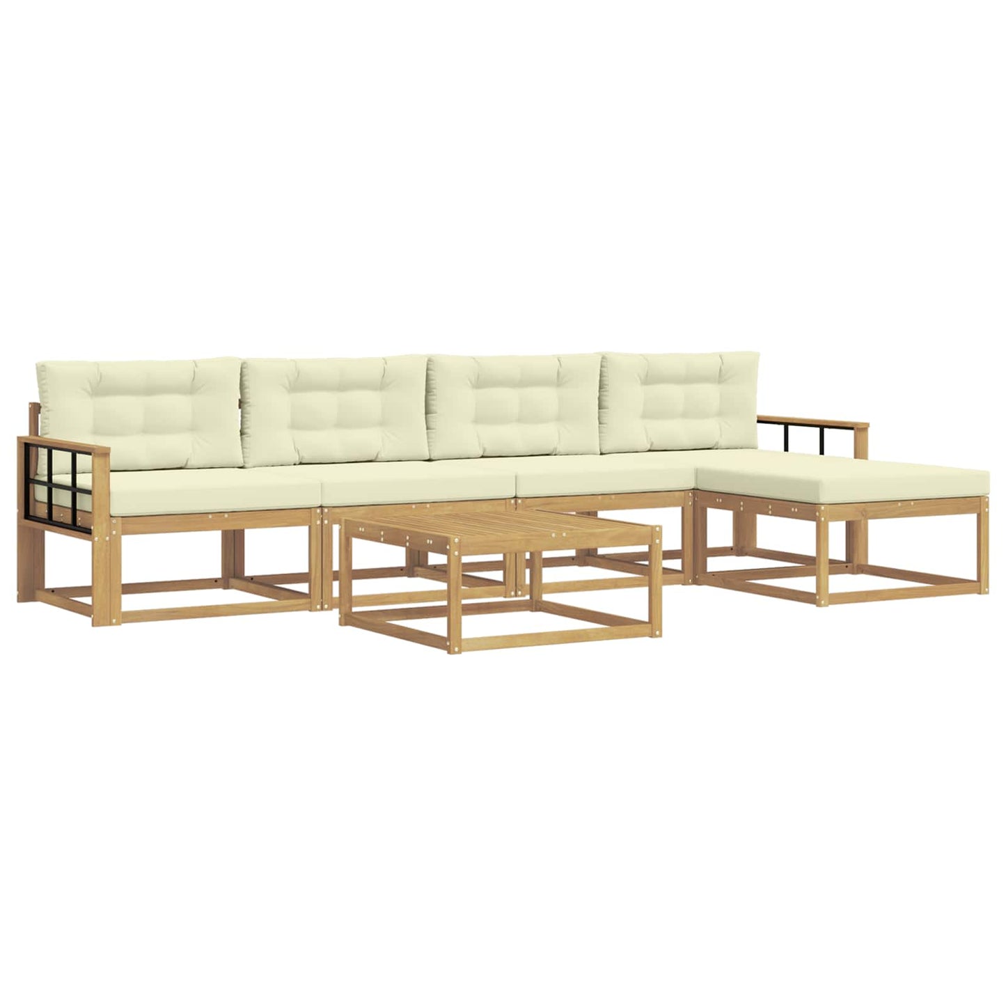 Buiten bankenset 6 pcs Wit en crèmekleurig 79 x 79 x 37 cm is nu te koop bij PeponiXL, paradijselijk wonen!