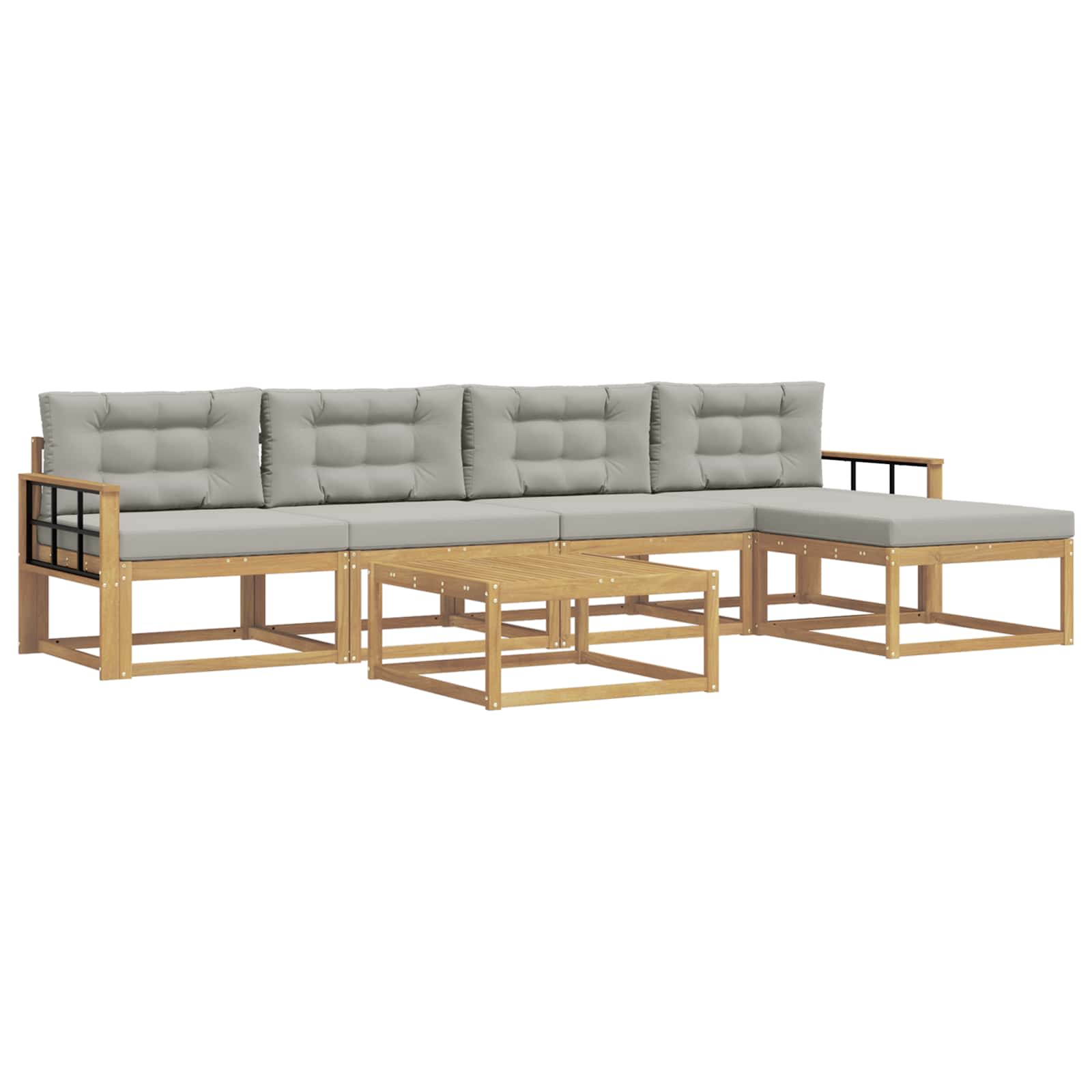 Buiten bankenset 6 pcs Wit en Lichtgrijs 79 x 79 x 37 cm is nu te koop bij PeponiXL, paradijselijk wonen!