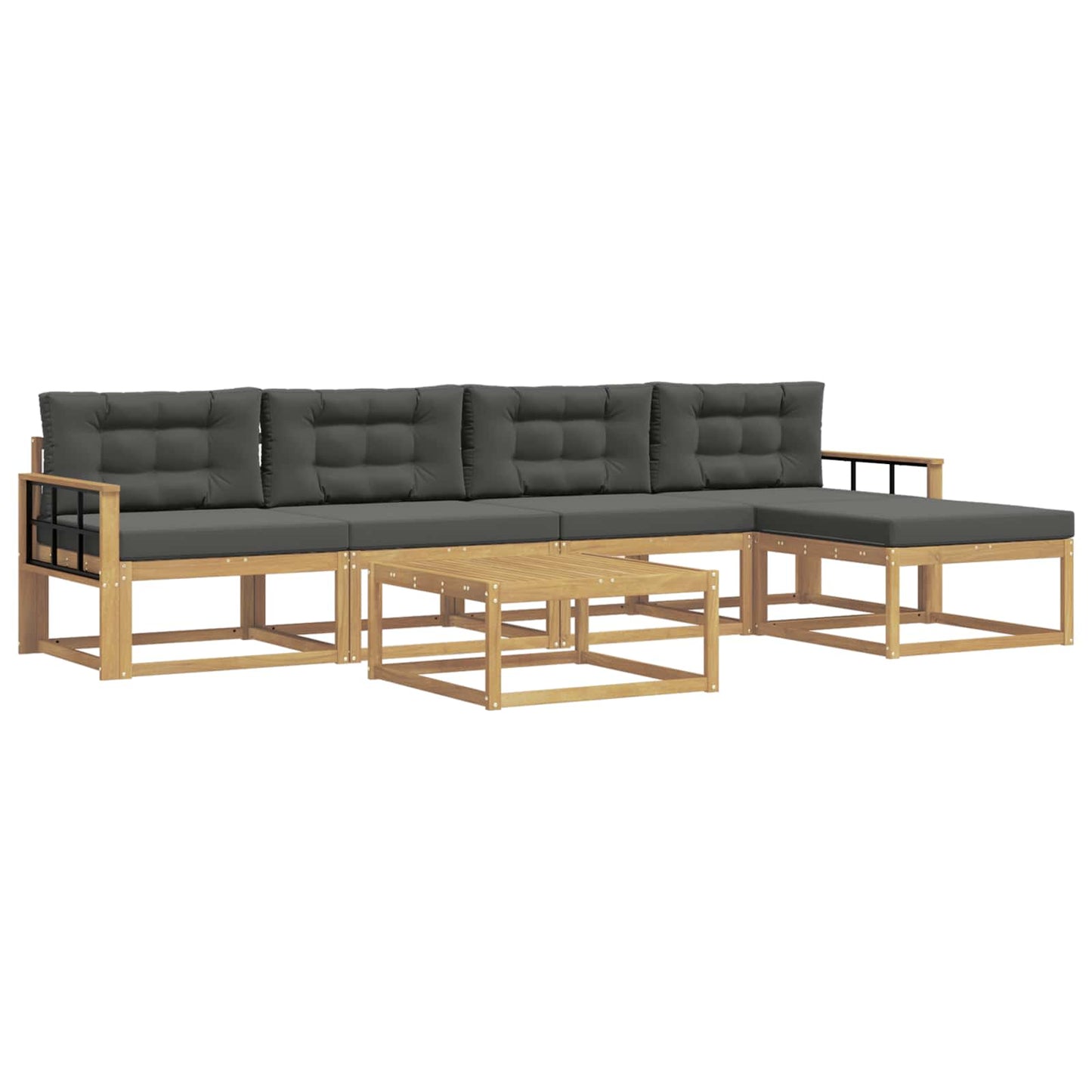 Buiten bankenset 6 pcs Wit en antracietkleurig 79 x 79 x 37 cm is nu te koop bij PeponiXL, paradijselijk wonen!
