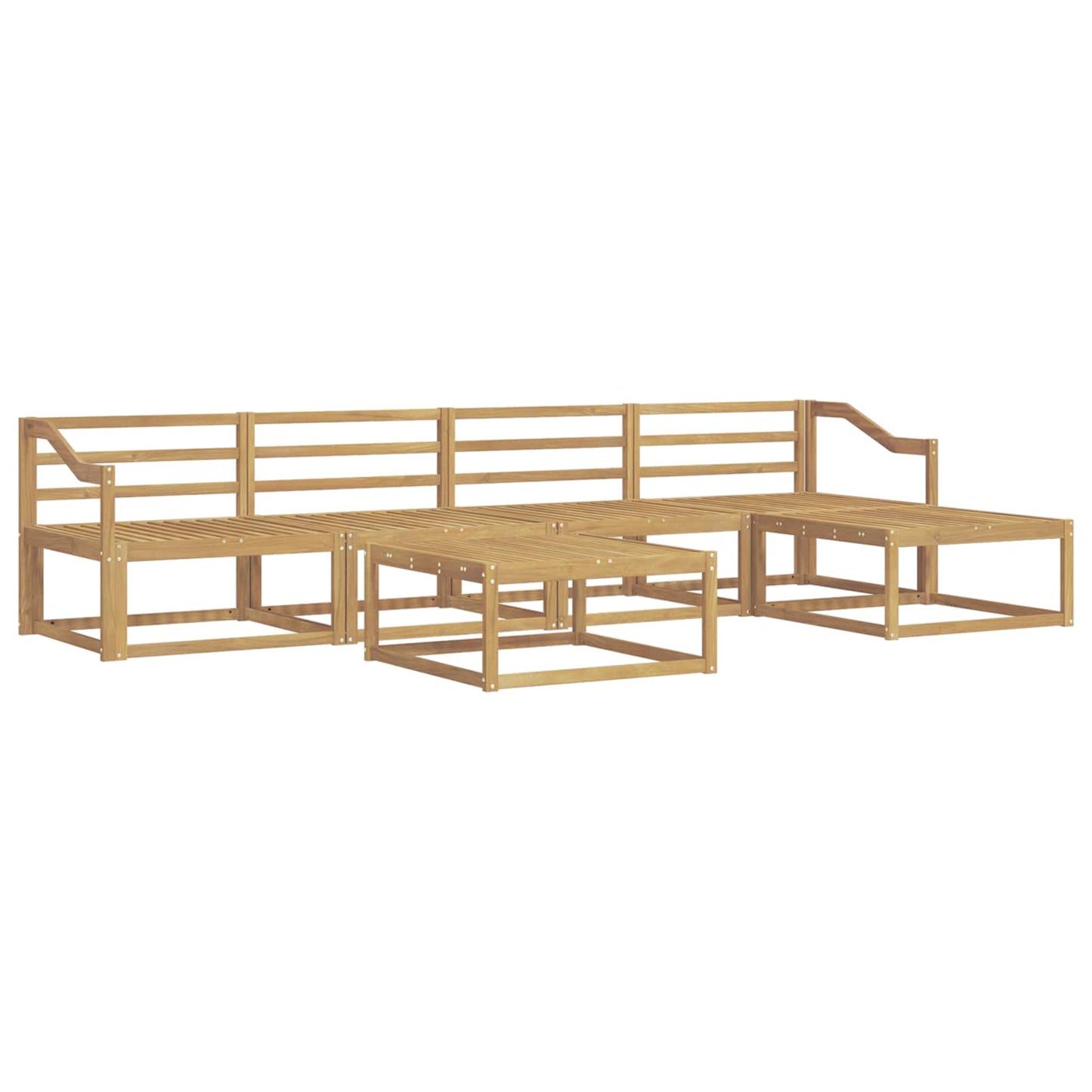 Buiten bankenset 6 pcs Wit 79 x 79 x 37 cm Massief Acaciahout is nu te koop bij PeponiXL, paradijselijk wonen!