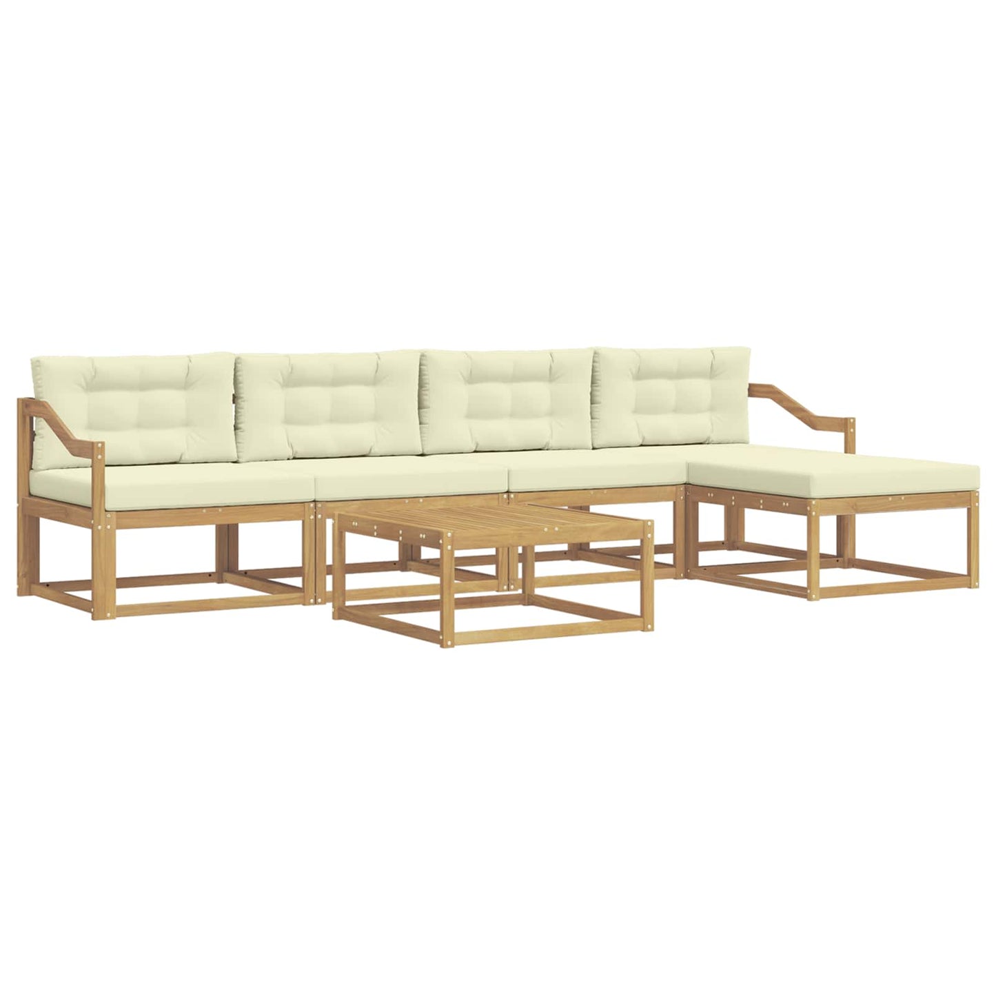 Buiten bankenset 6 pcs Wit en crèmekleurig 79 x 79 x 37 cm is nu te koop bij PeponiXL, paradijselijk wonen!