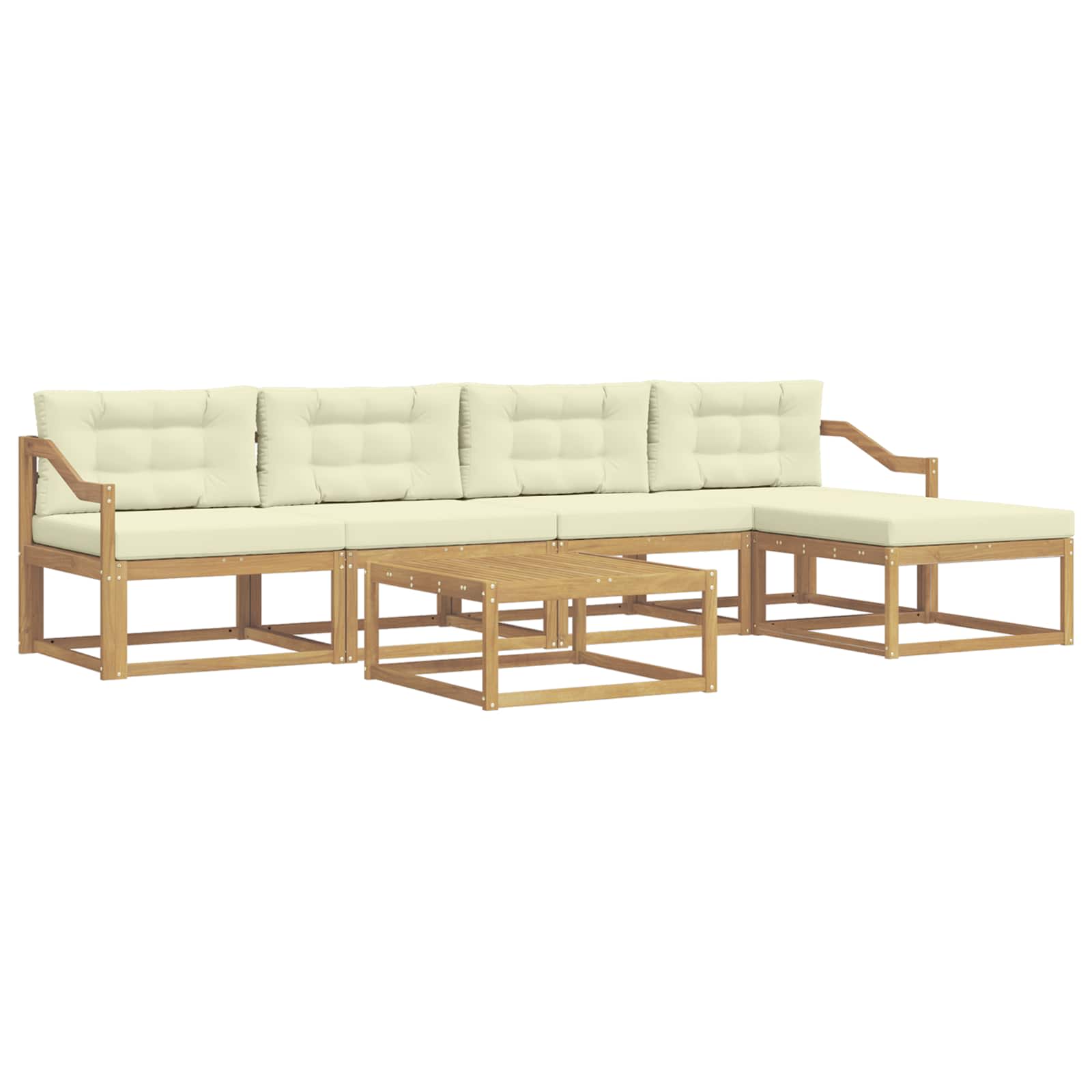 Buiten bankenset 6 pcs Wit en crèmekleurig 79 x 79 x 37 cm is nu te koop bij PeponiXL, paradijselijk wonen!