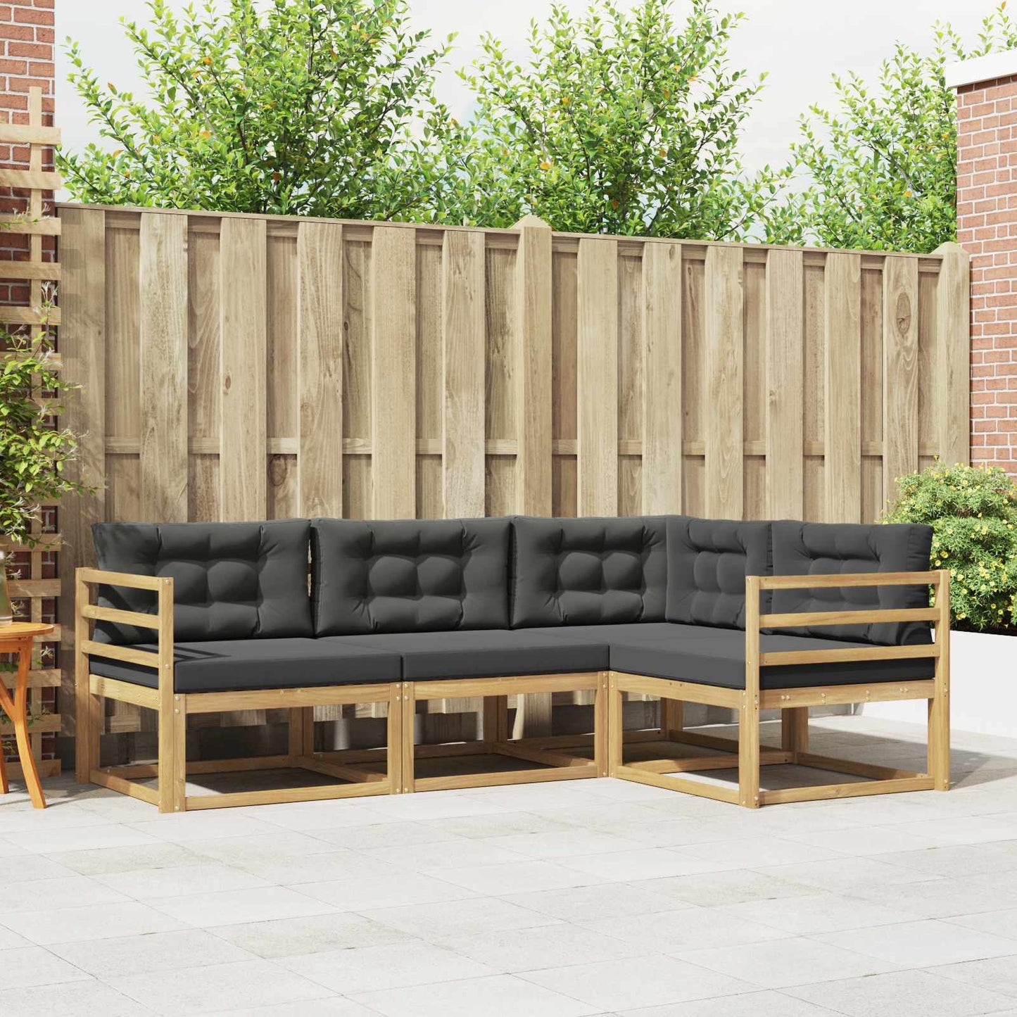 Buiten bankenset 3 pcs Wit en antracietkleurig Polyester is nu te koop bij PeponiXL, paradijselijk wonen!