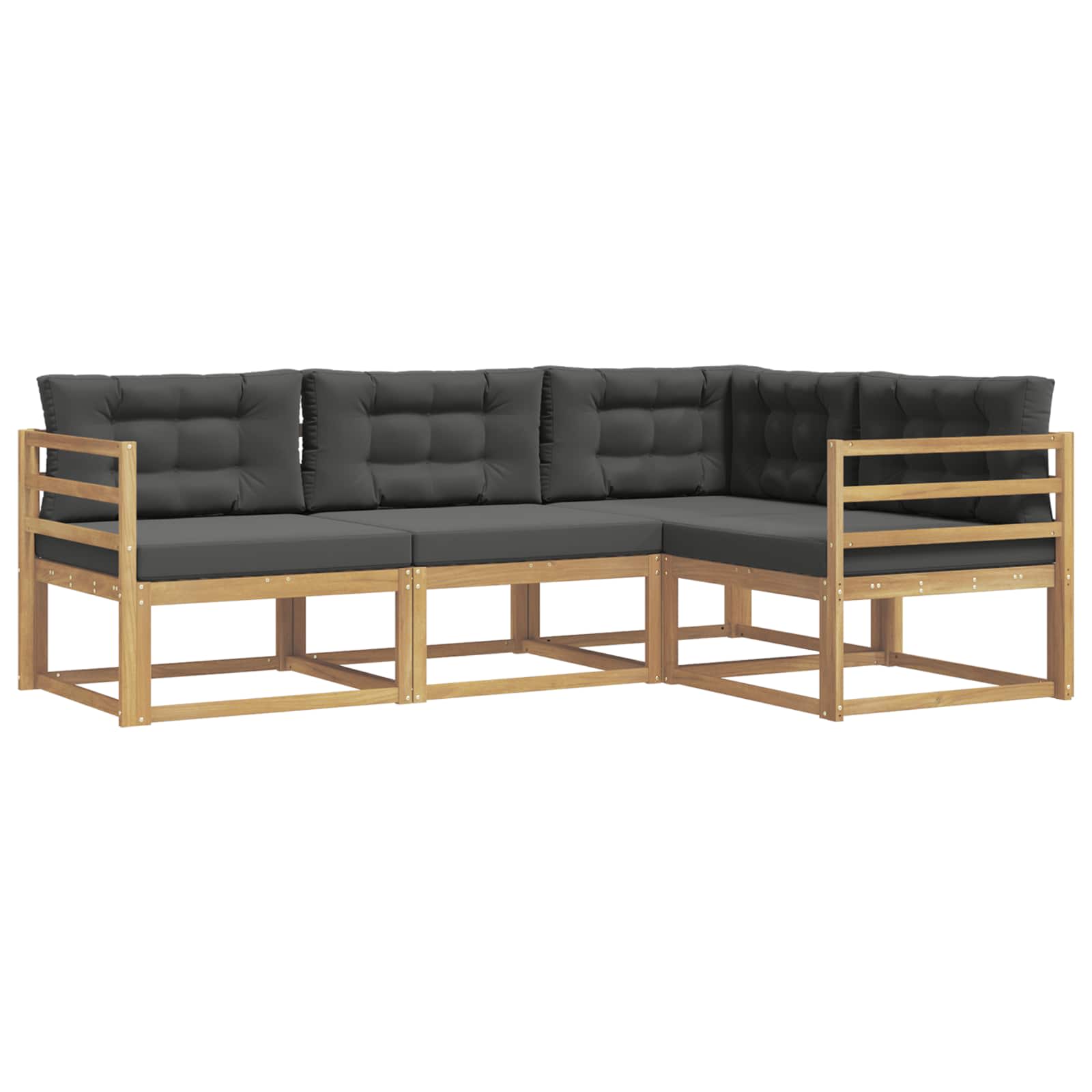 Buiten bankenset 3 pcs Wit en antracietkleurig Polyester is nu te koop bij PeponiXL, paradijselijk wonen!