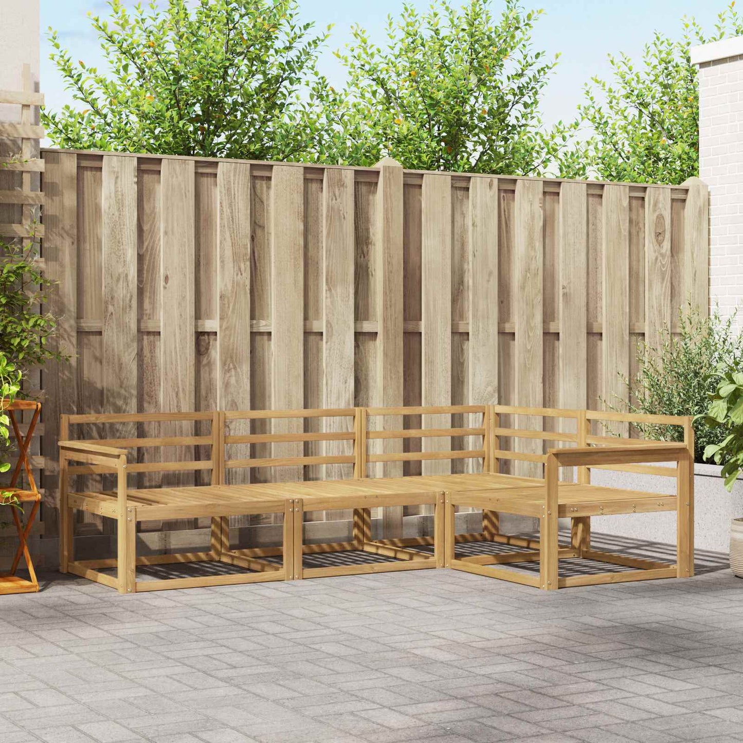 Buiten bankenset 4 pcs Wit 247,5 x 168,5 x 73 cm is nu te koop bij PeponiXL, paradijselijk wonen!