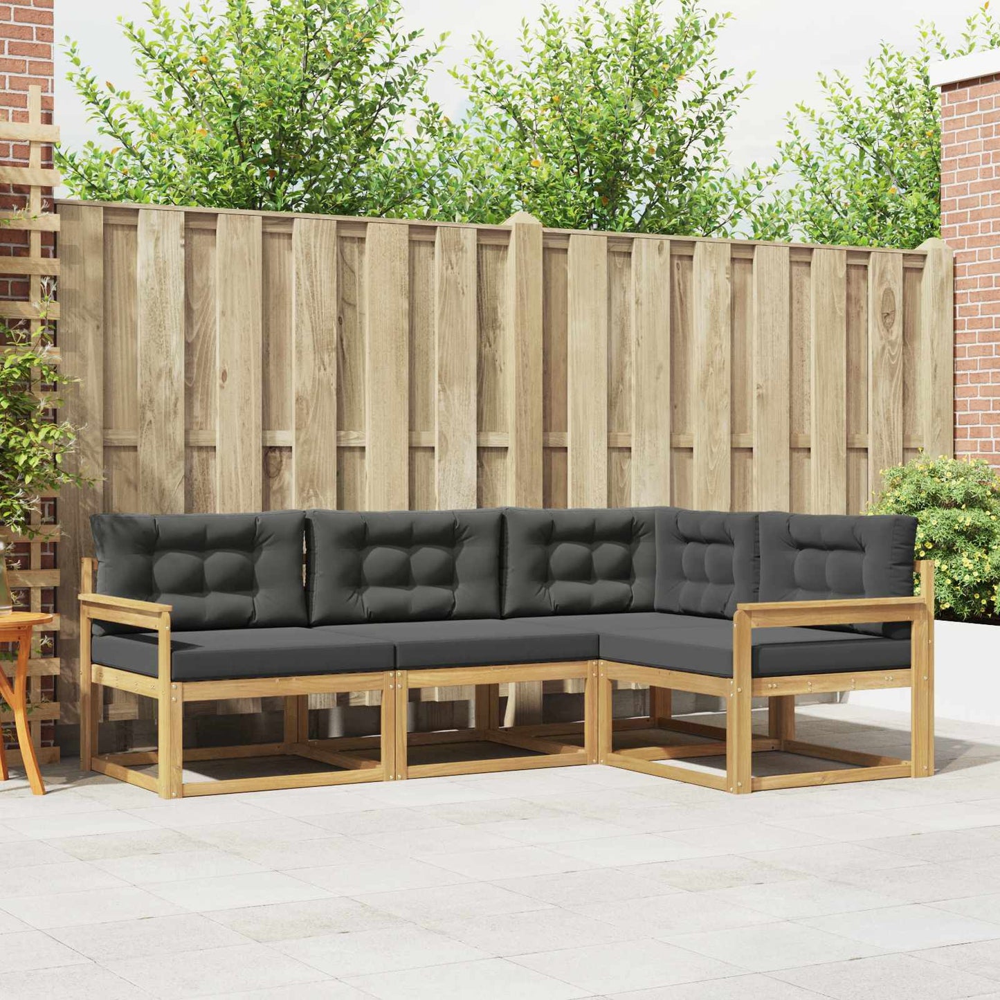Buiten bankenset 3 pcs Wit en antracietkleurig Polyester is nu te koop bij PeponiXL, paradijselijk wonen!