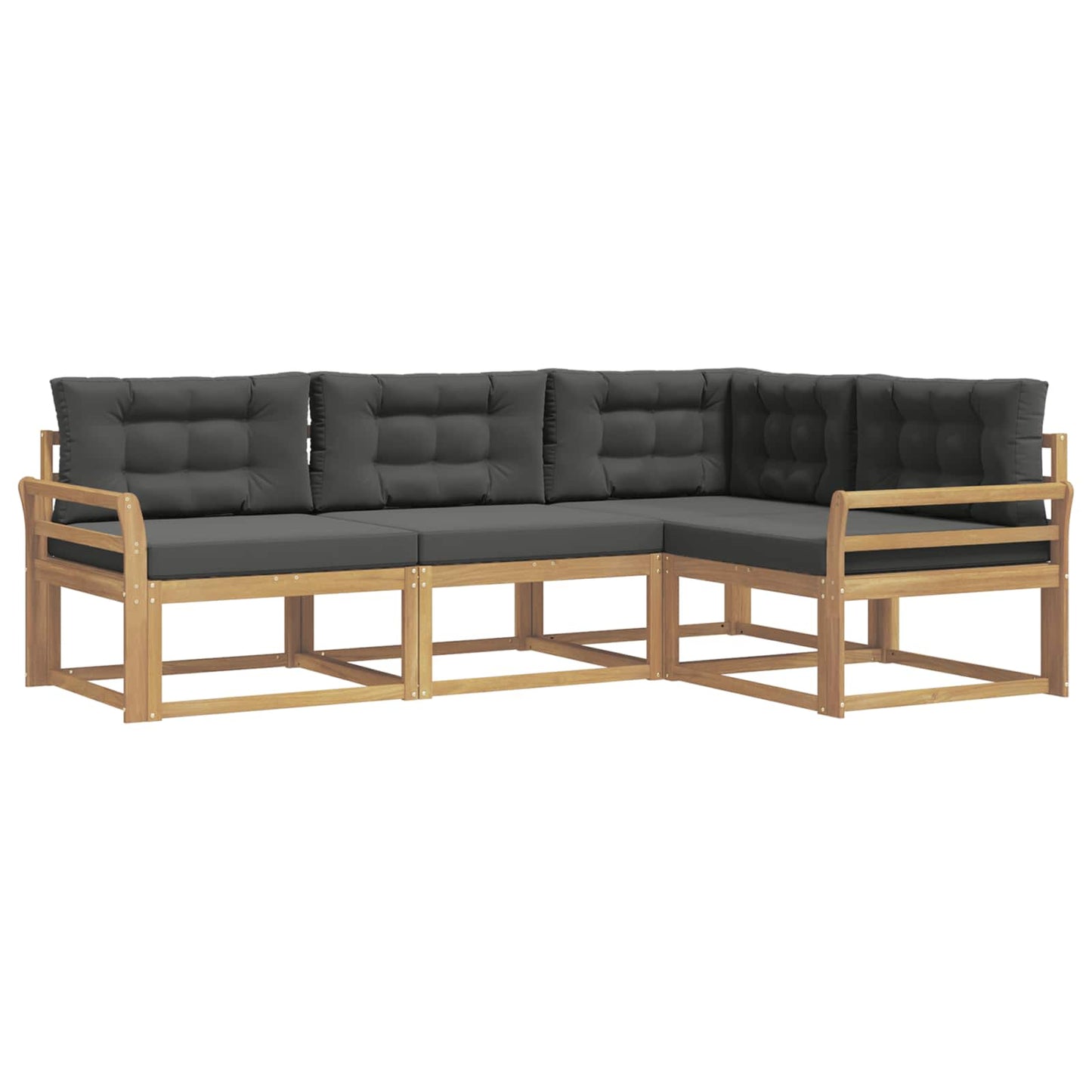 Buiten bankenset 3 pcs Wit en antracietkleurig Polyester is nu te koop bij PeponiXL, paradijselijk wonen!
